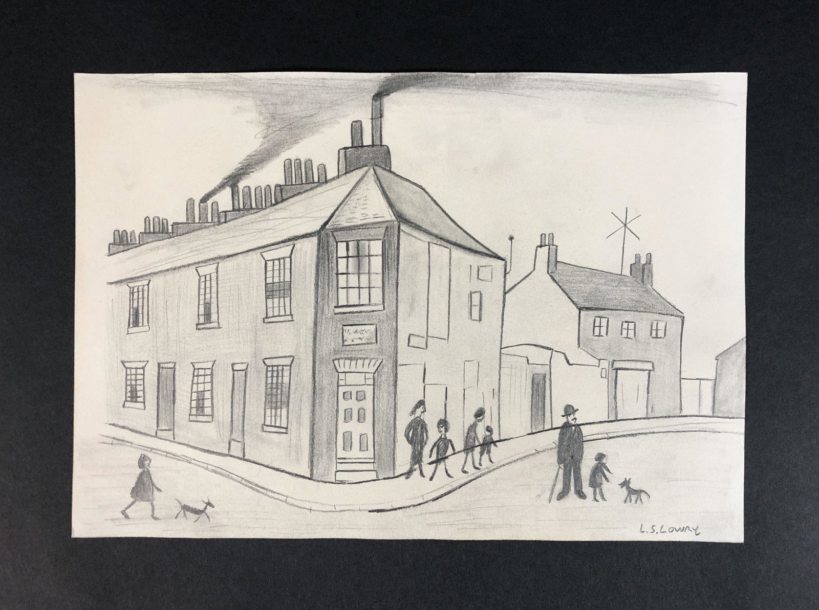 L.S. Lowry (English, 1887-1976) Graphite on Paper (1 of 4)