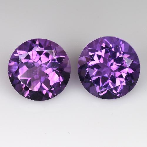 3.45 Cts 2Pcs Natural Bolivia Amethyst Nice Color Round Shape Loose Gemstones (1 of 2)