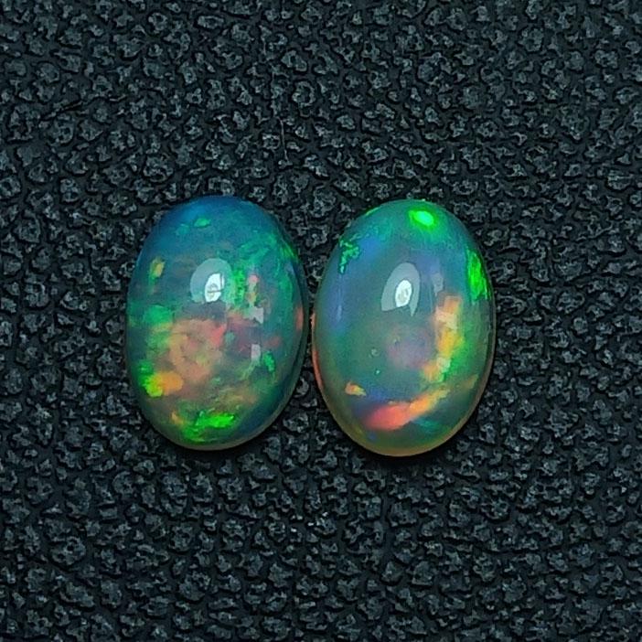 2 PCS 1.48 CTS 7 x 5 GOOD LUSTER ! NATURAL ETHIOPIAN WELO OPAL OVAL LOOSE GEMSTONES (1 of 3)