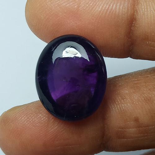 15.45CTS NATURAL AMETHYST OVAL CABOCHON LOOSE GEMSTONES (1 of 4)
