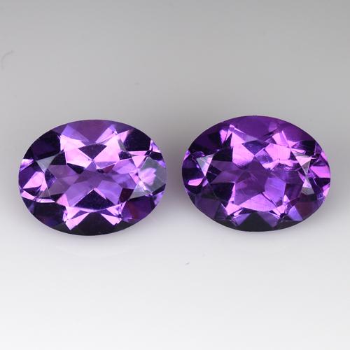 2 PCS 3.60 CTS NATURAL BOLIVIA AMETHYST OVAL SHAPE GOOD COLOR LOOSE GEMSTONES (1 of 2)