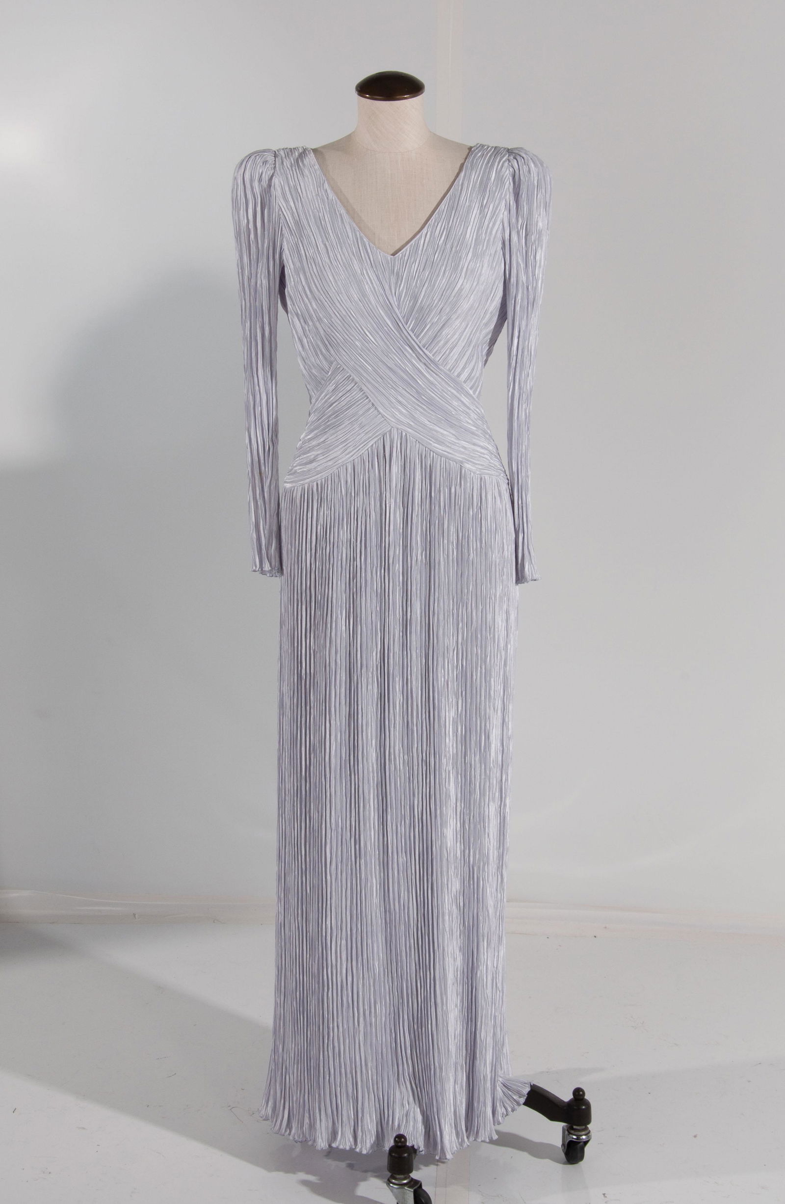 Mary McFadden for I.M Couture Pleated Gown Silver Grey (1 of 9)