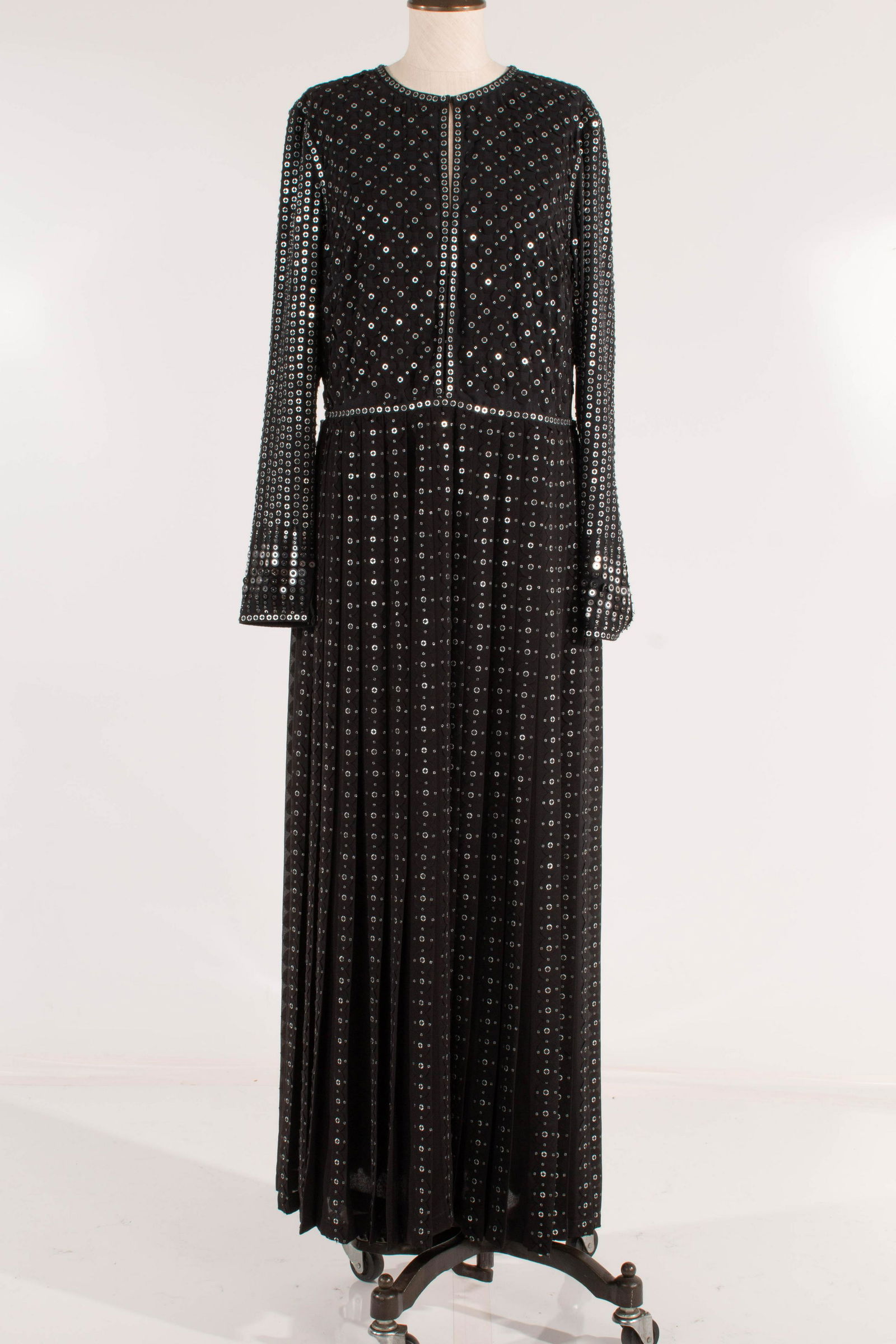 Rena Lange Fashion Show Sequin Gown Pleated Black (1 of 9)