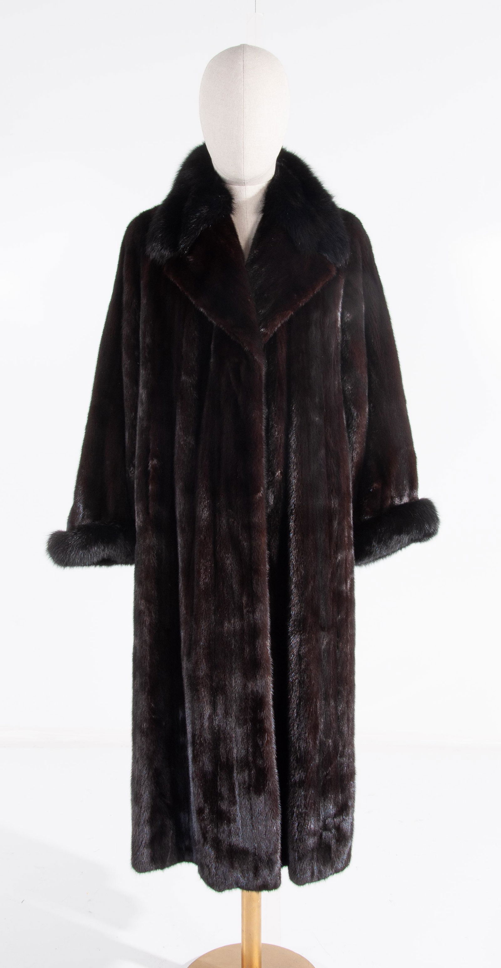 Giuliana Teso Mink Coat Midnight Brown w/Black Trim (1 of 7)