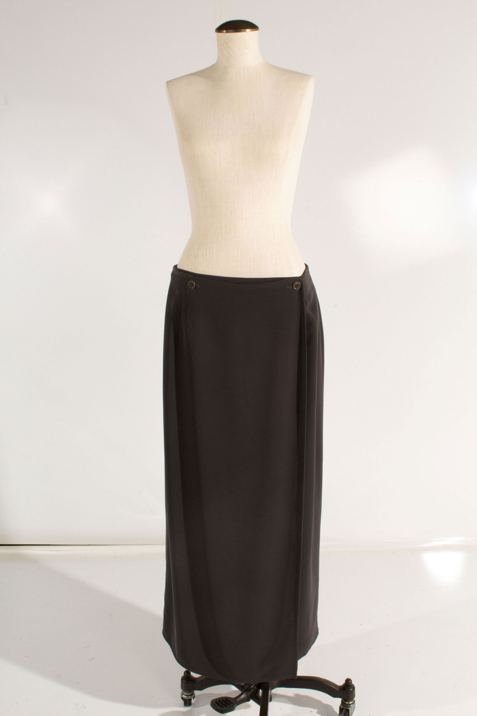 Hermes Grey Crepe Wrap Skirt: Hermes Grey Crepe Wrap Skirt, Size: 44, Front Waist to Bottom: 38", Back Wait to bottom: 38", Waist: 32", Hip to Hip: 42",