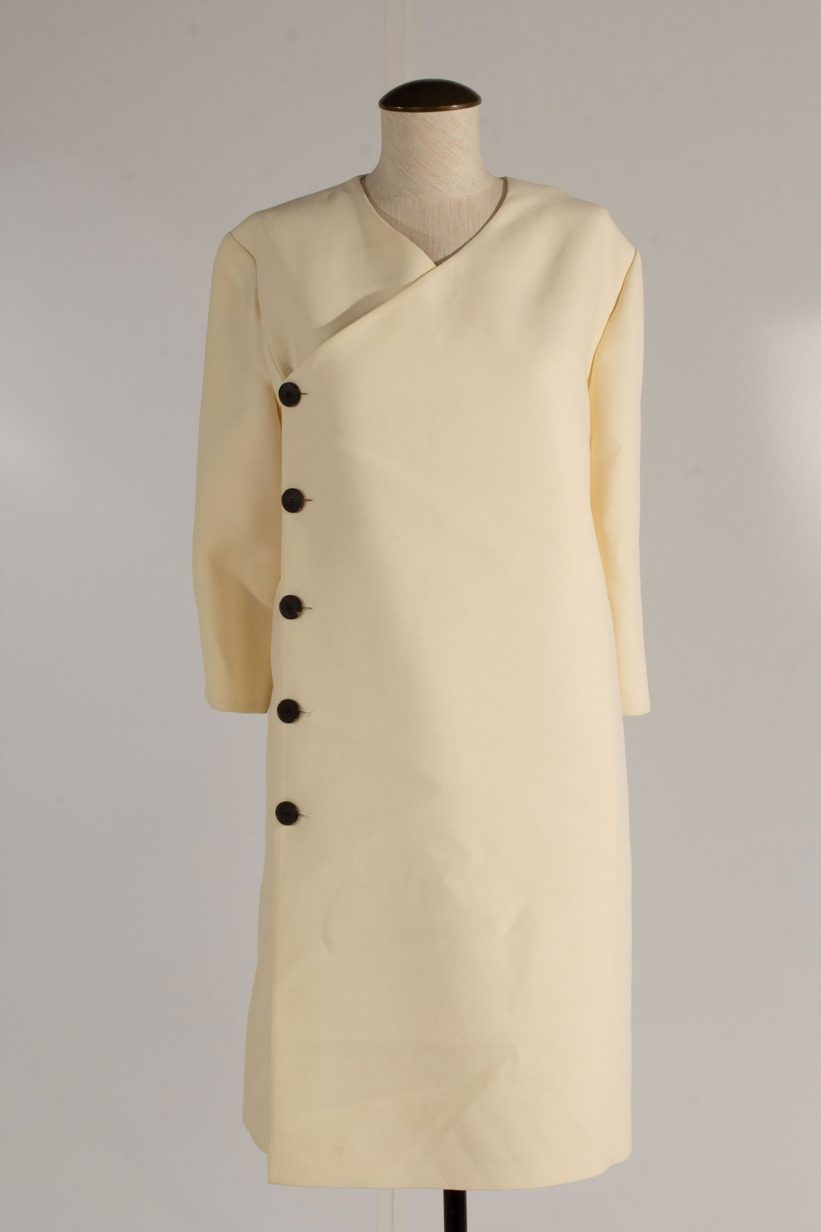 Christian Dior Wool Silk Button Dress Size 14 CREME (1 of 13)
