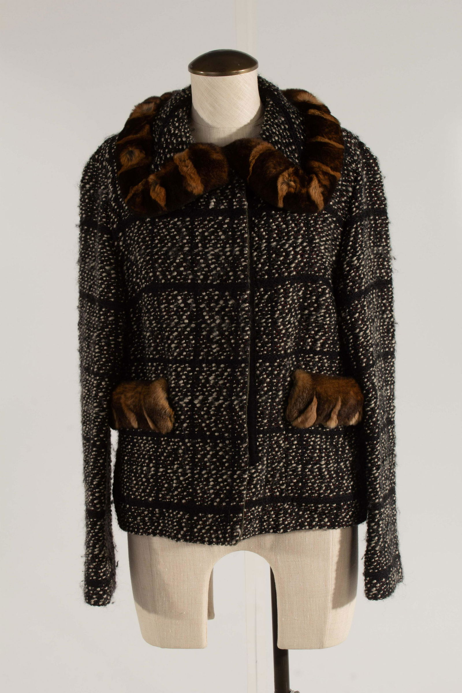 Dolce & Gabbana Tweed Jacket Fur Trim (no size label) (1 of 10)