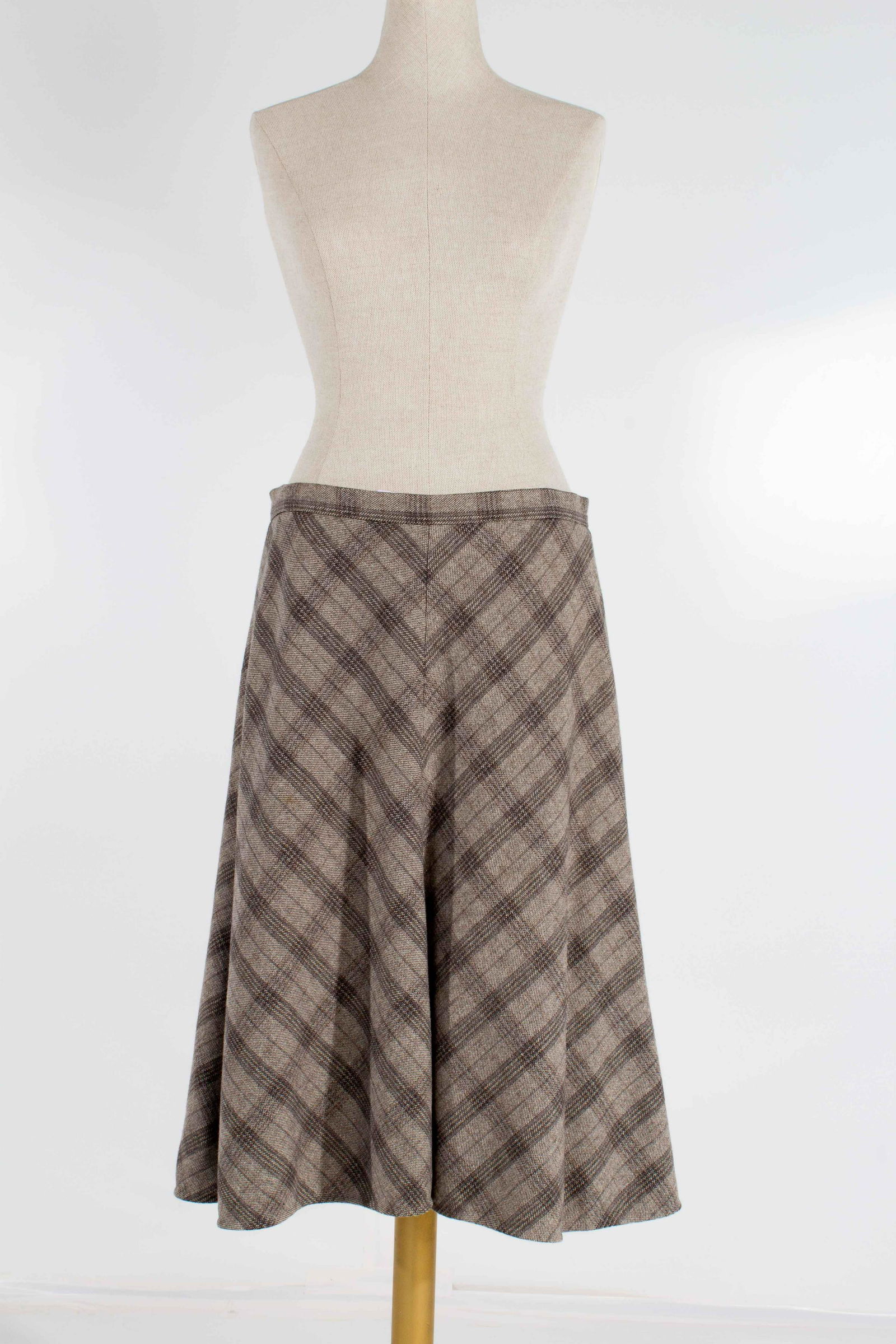Dolce & Gabbana Wool Plaid Skirt Grey, Size 46 (1 of 7)