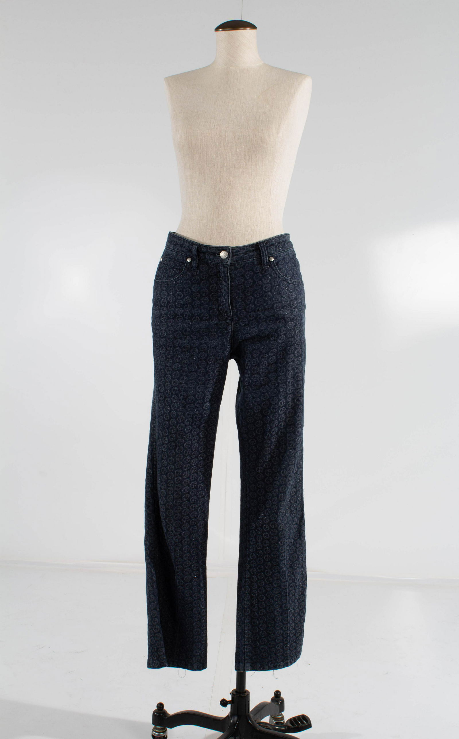 Giorgio Armani Black Label Glitter Monogram Jean Navy (1 of 9)