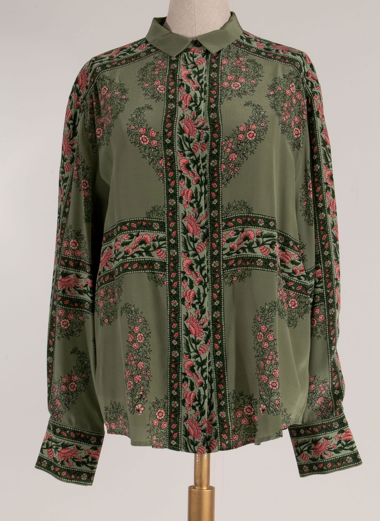 Giambattista Valli Silk Shirt Size 46 GREEN (1 of 14)