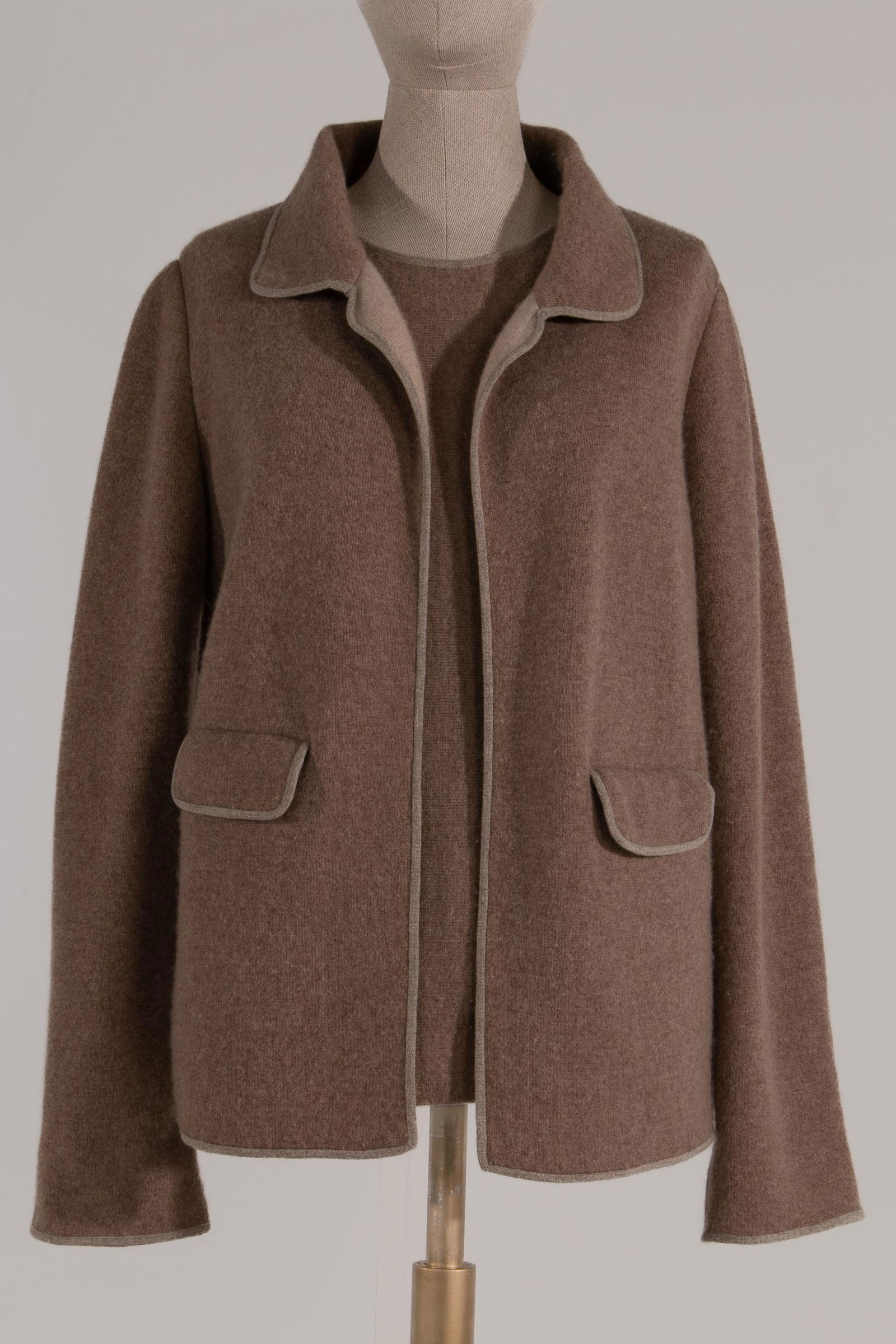 Agnona Cashmere Jacket Twin Set Size 46 BROWN (1 of 20)