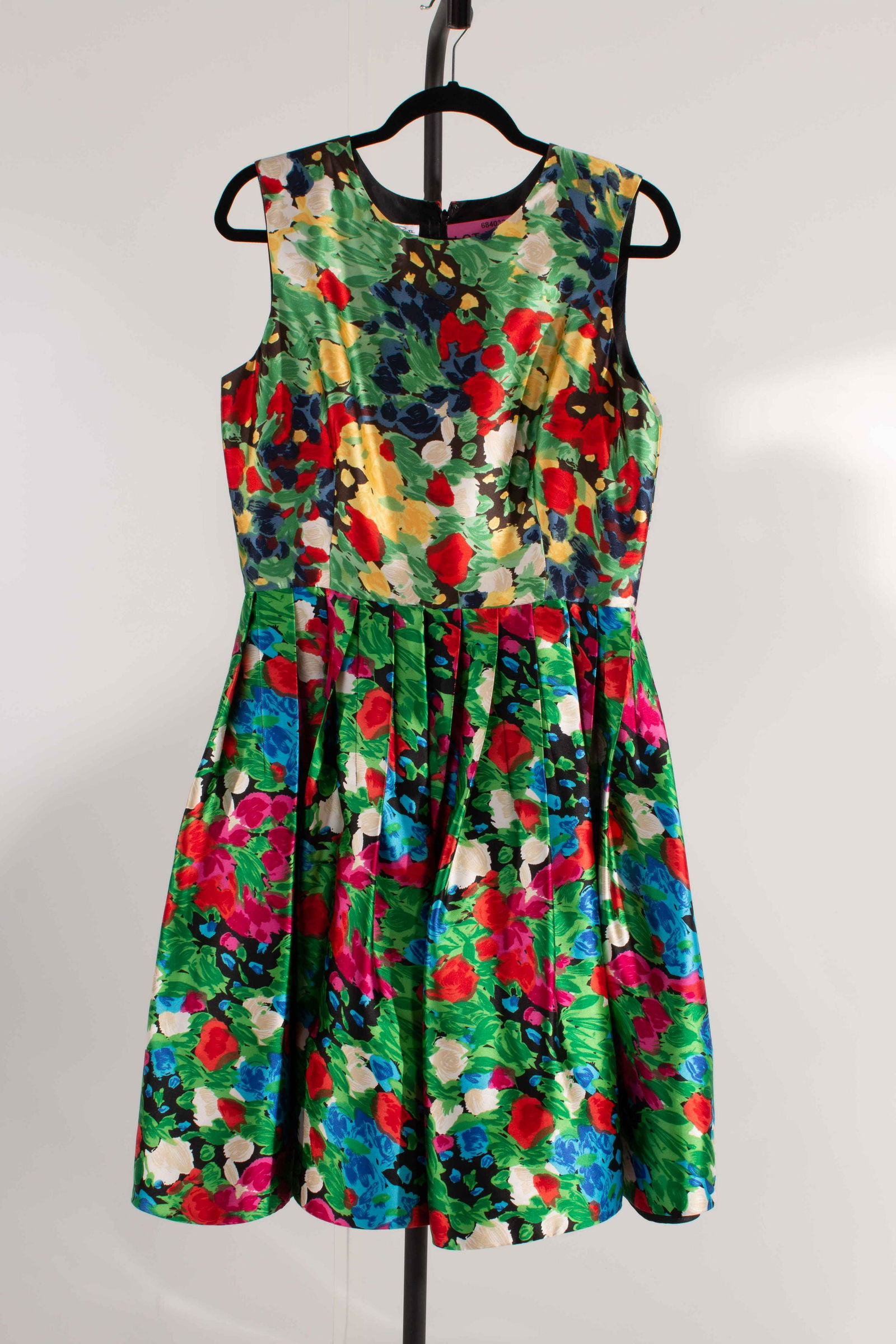 Oscar De La Renta Silk Jacquard Floral Party Dress Size 14 GREEN (1 of 7)
