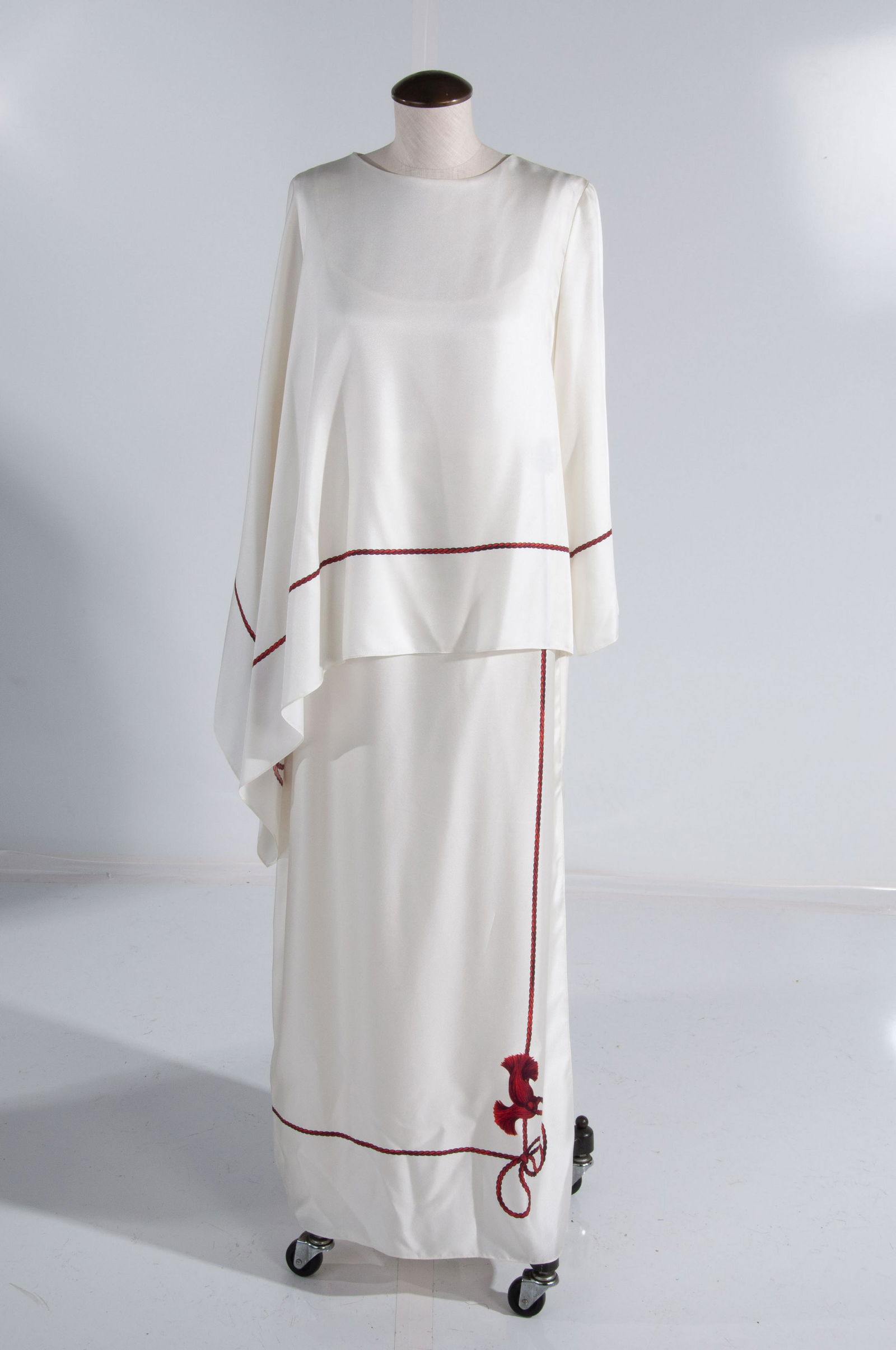 Oscar De La Renta Silk Dress w/Slip Dress Ivory Sz.M WHITE (1 of 20)