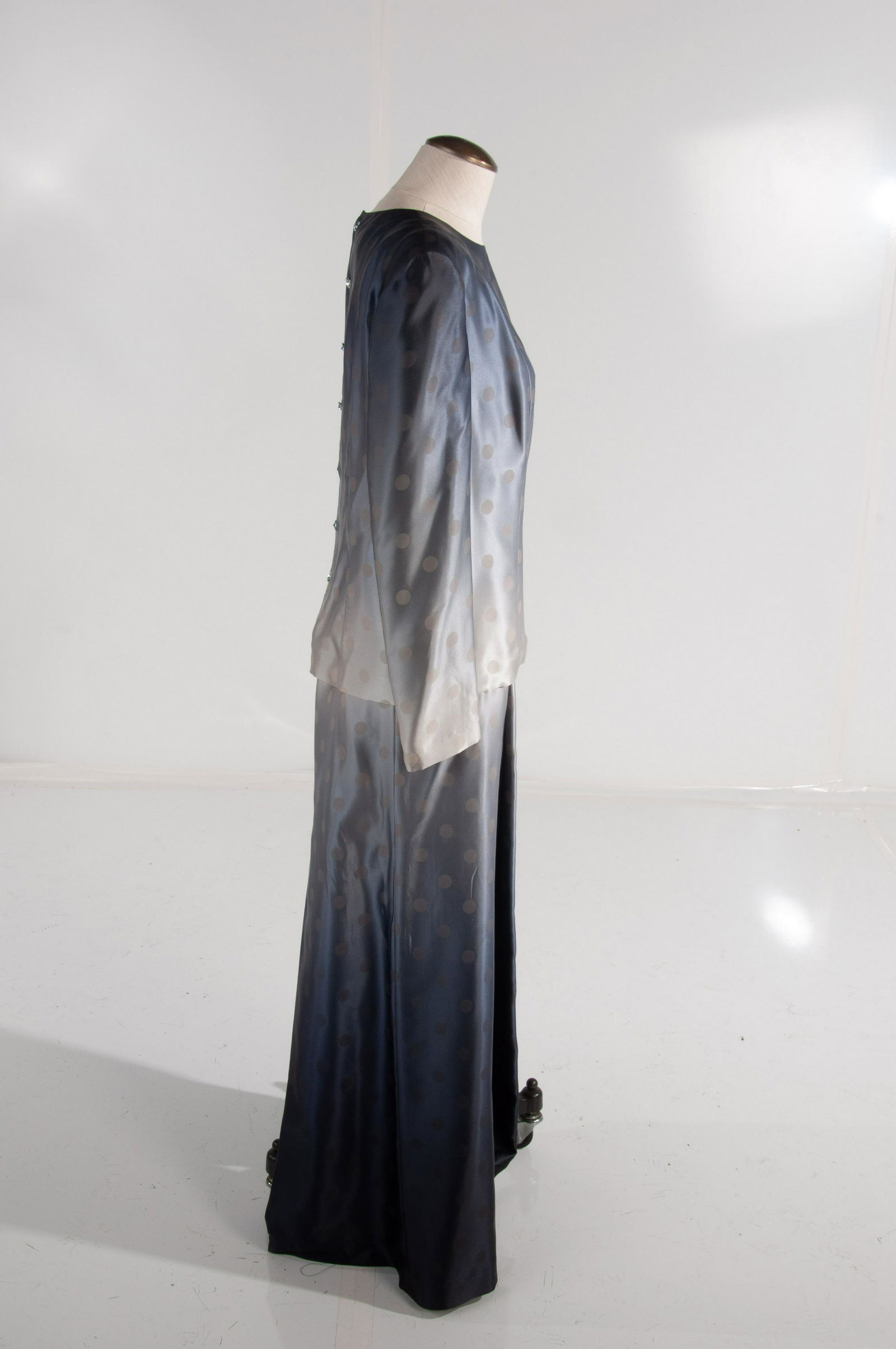 Ognibene Zendman Silk Ombre Suit (no size label) Polka Dot GREY (1 of 12)