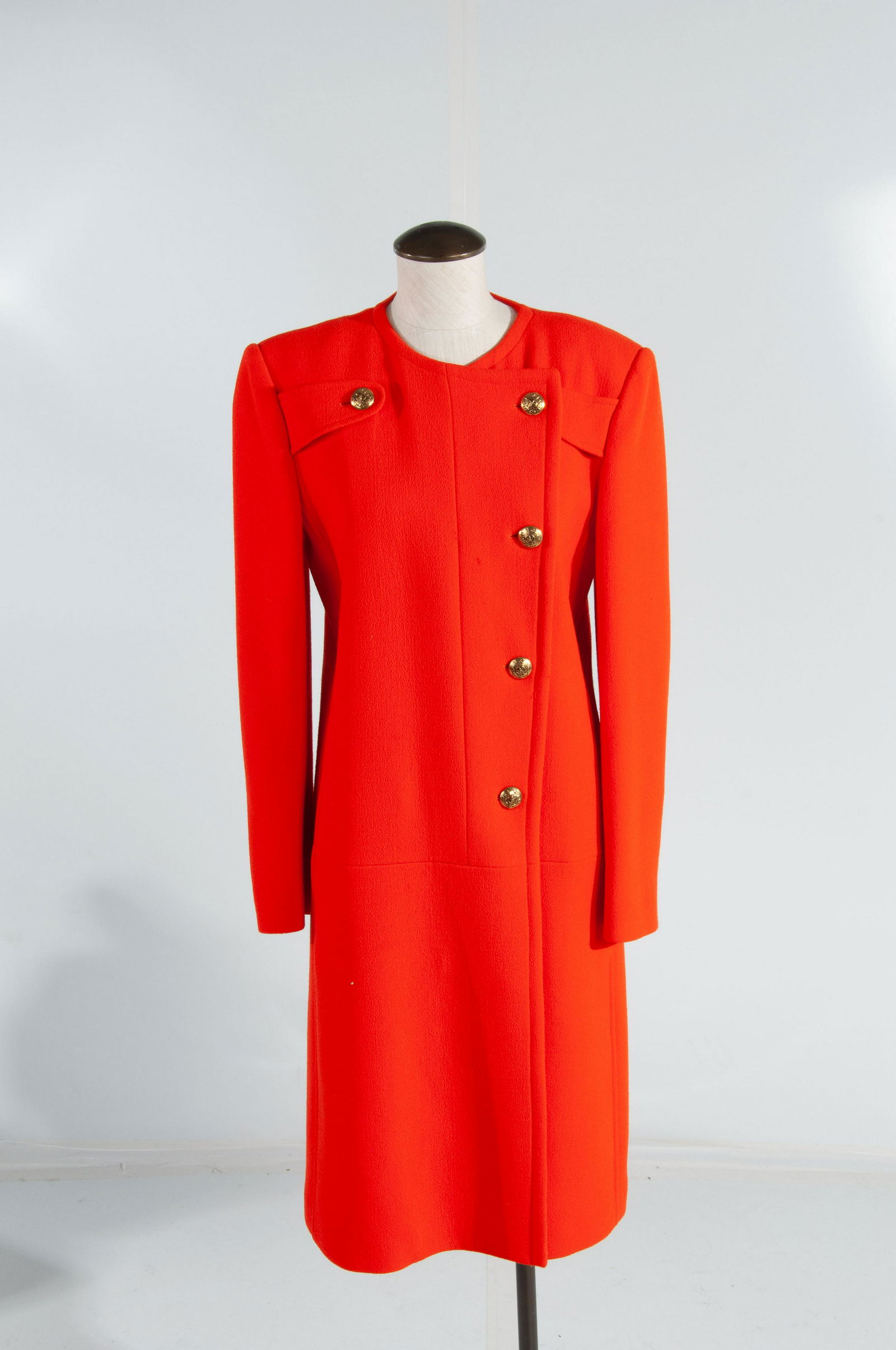Givenchy Paris Wool A Line Coat Size 42 ORANGE (1 of 15)