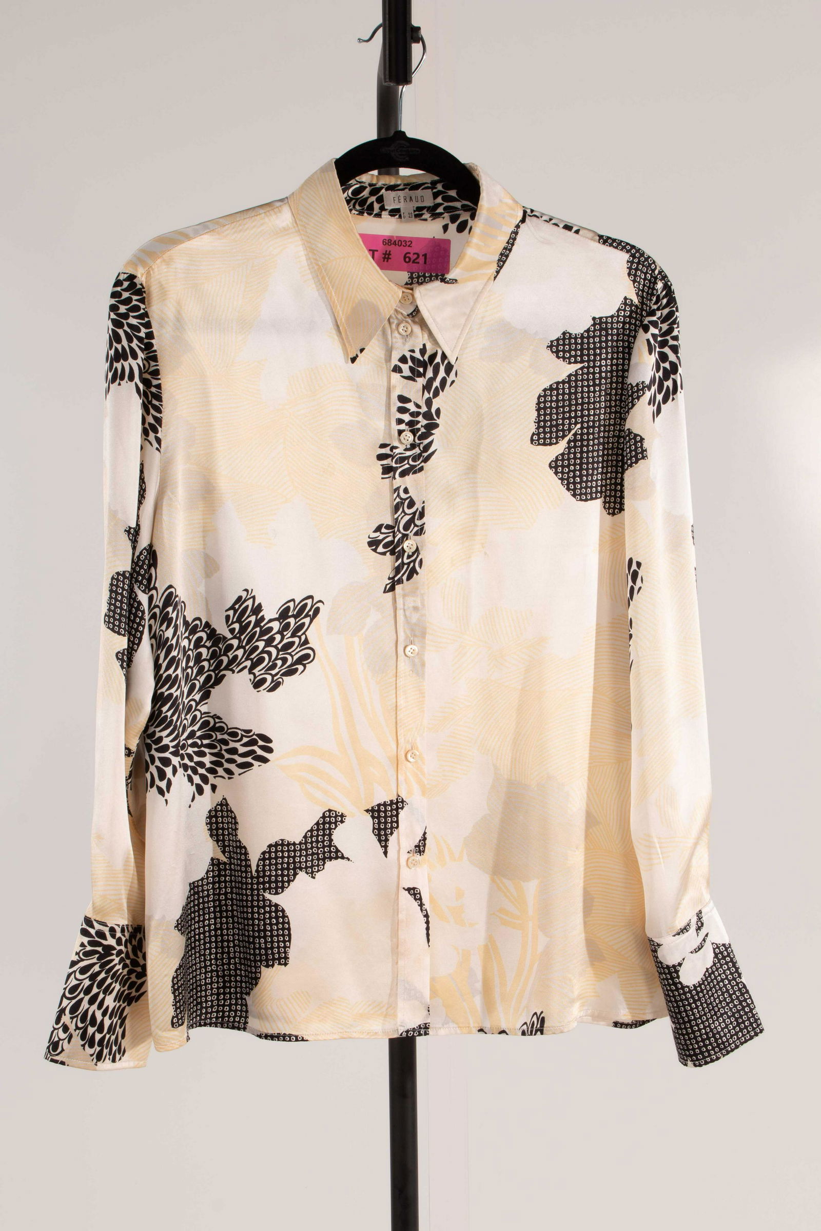 Louis Feraud Silk Blouse Patterned Florals (dry clean) (1 of 4)