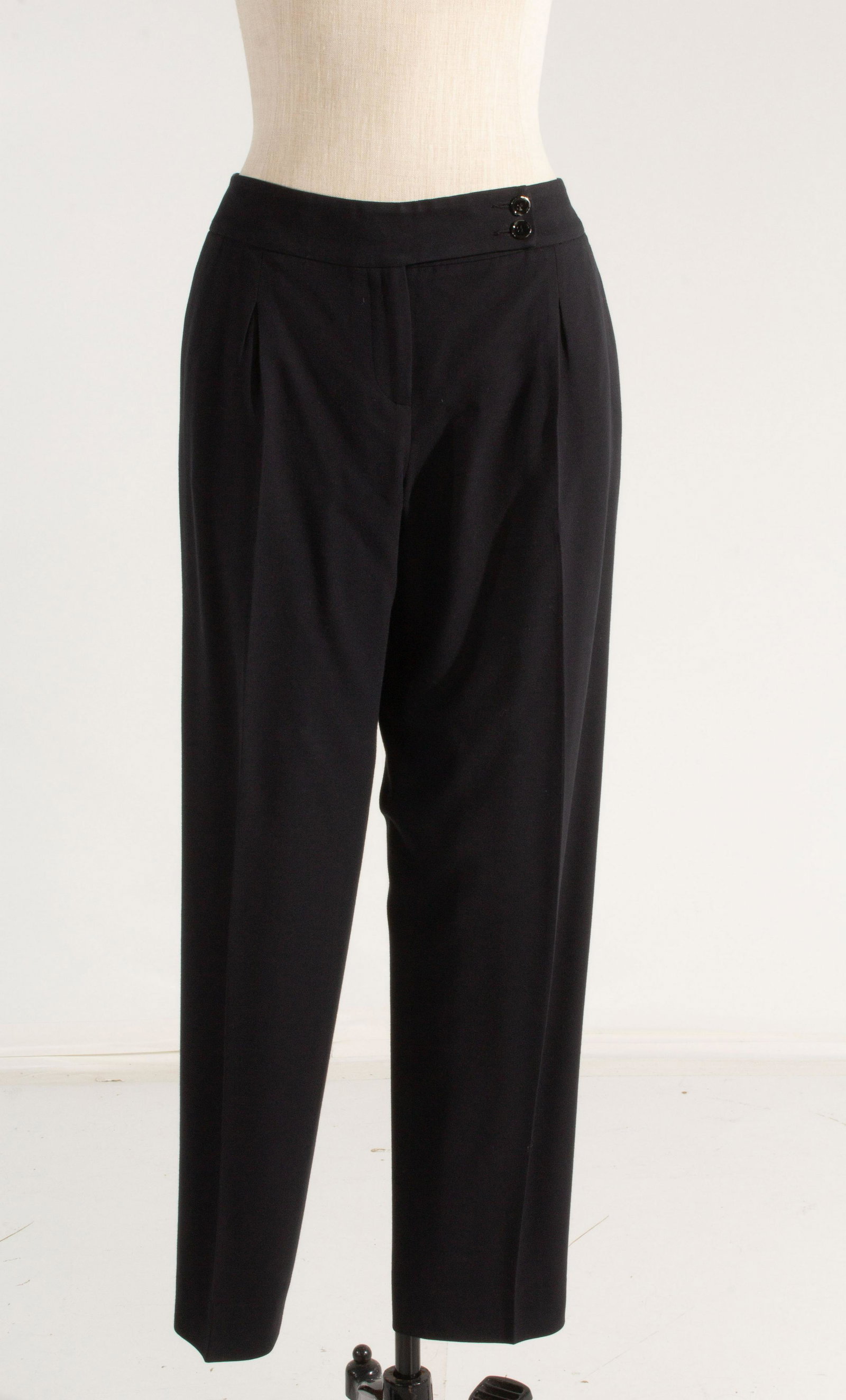 Armani Black Label Slacks BLK, Size 44: Armani Black Label Slacks BLK, Size 44, Waist 33", Length 37", Rise 10.5", Hem Radius 13"