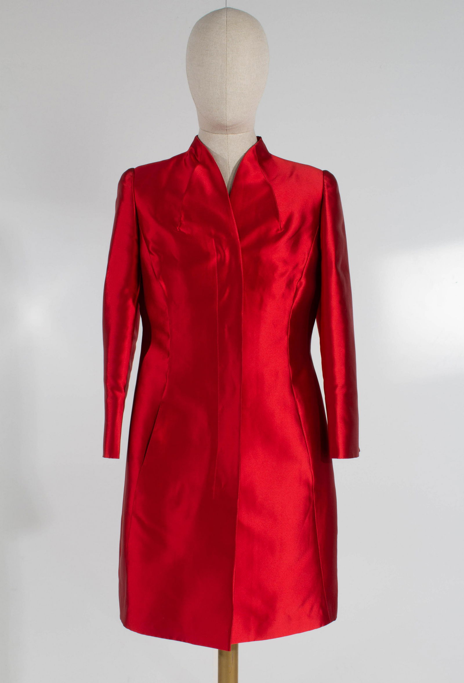 Lourdes Chavez Silk/Satin Dress Coat Red Size 10 (1 of 16)