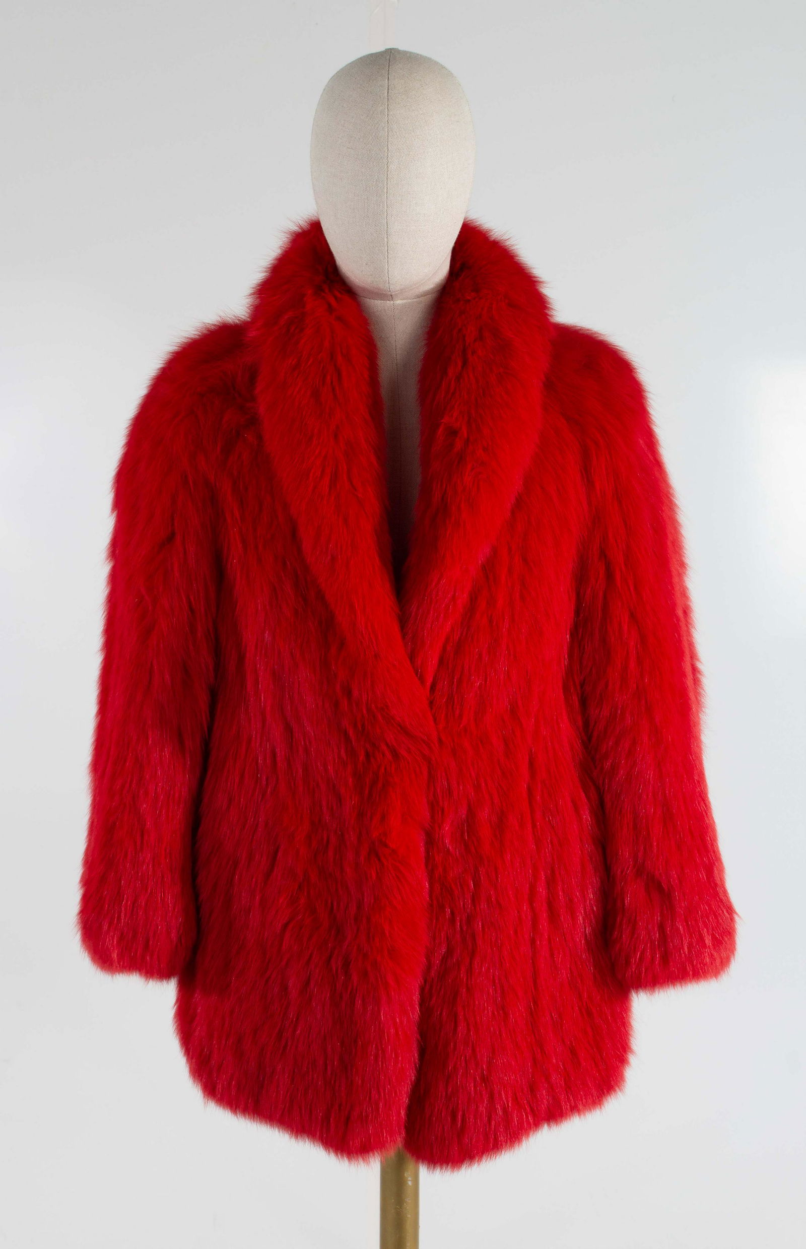 Michael Kors Fox Fur Jacket Crimson RED (no size label) (1 of 14)