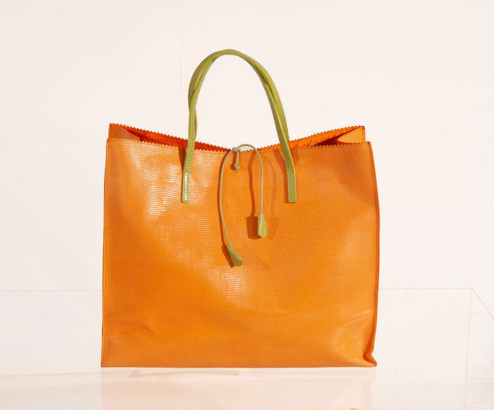 Suarez Embossed Leather Garden Tote w/ Pouch Accessory Mango (1 of 11)