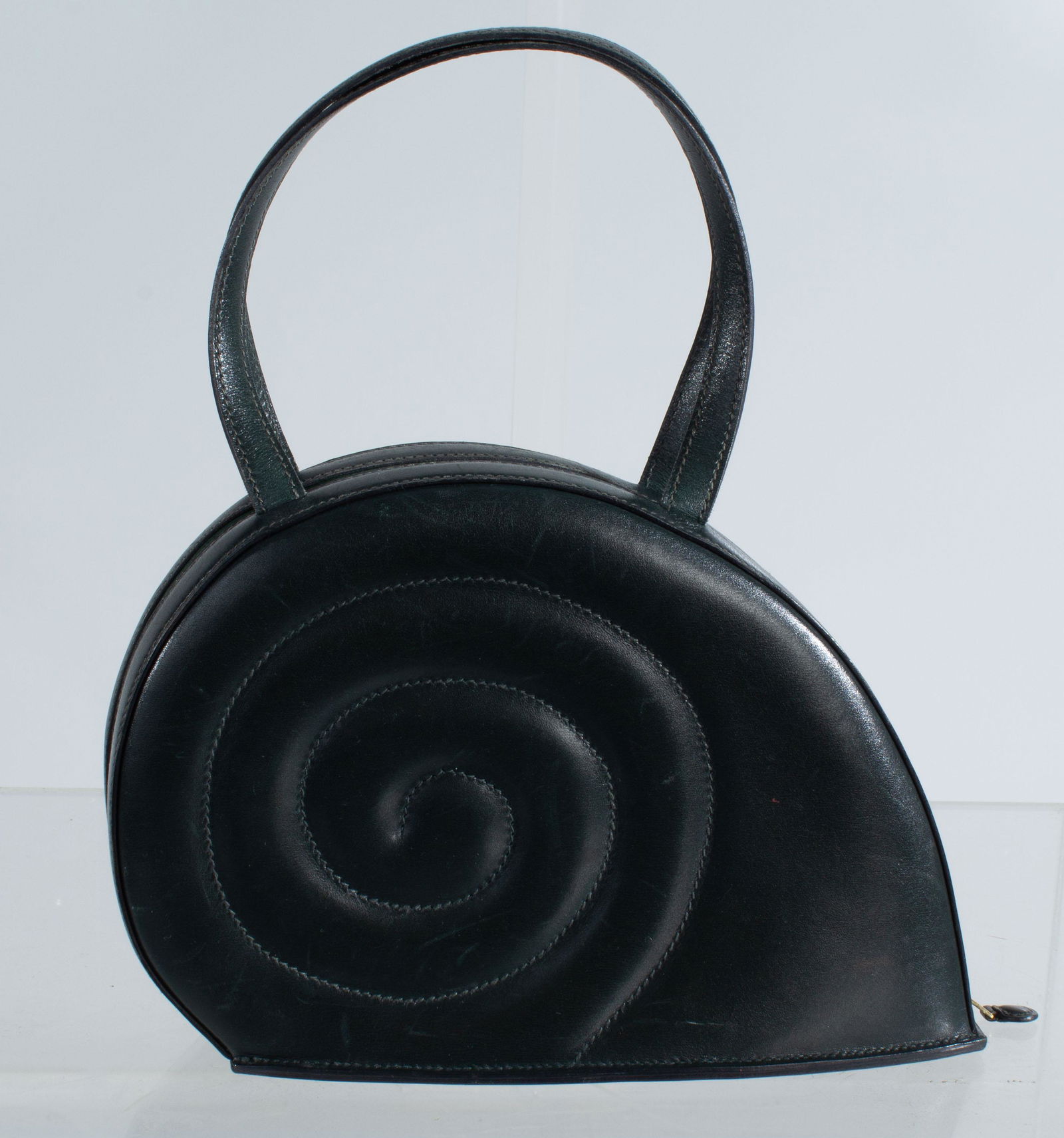 Hermes Paris 2004 Leather Colimacon Snail Handbag Deep Dark Hunter Green/Black (1 of 13)