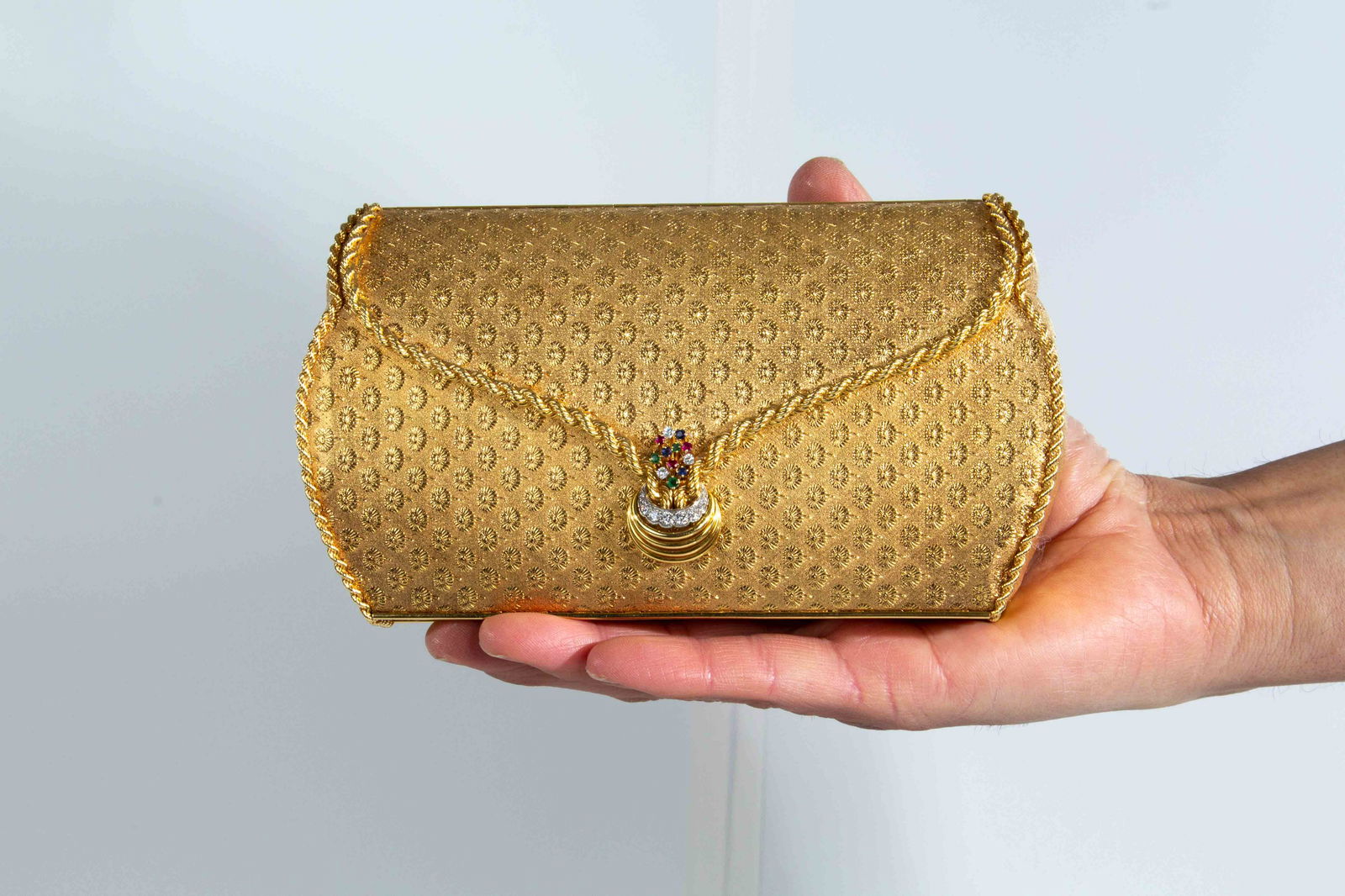 Unknown Gold Metal Evening Clutch Jewelry Closure Internal Mirror (1 of 10)