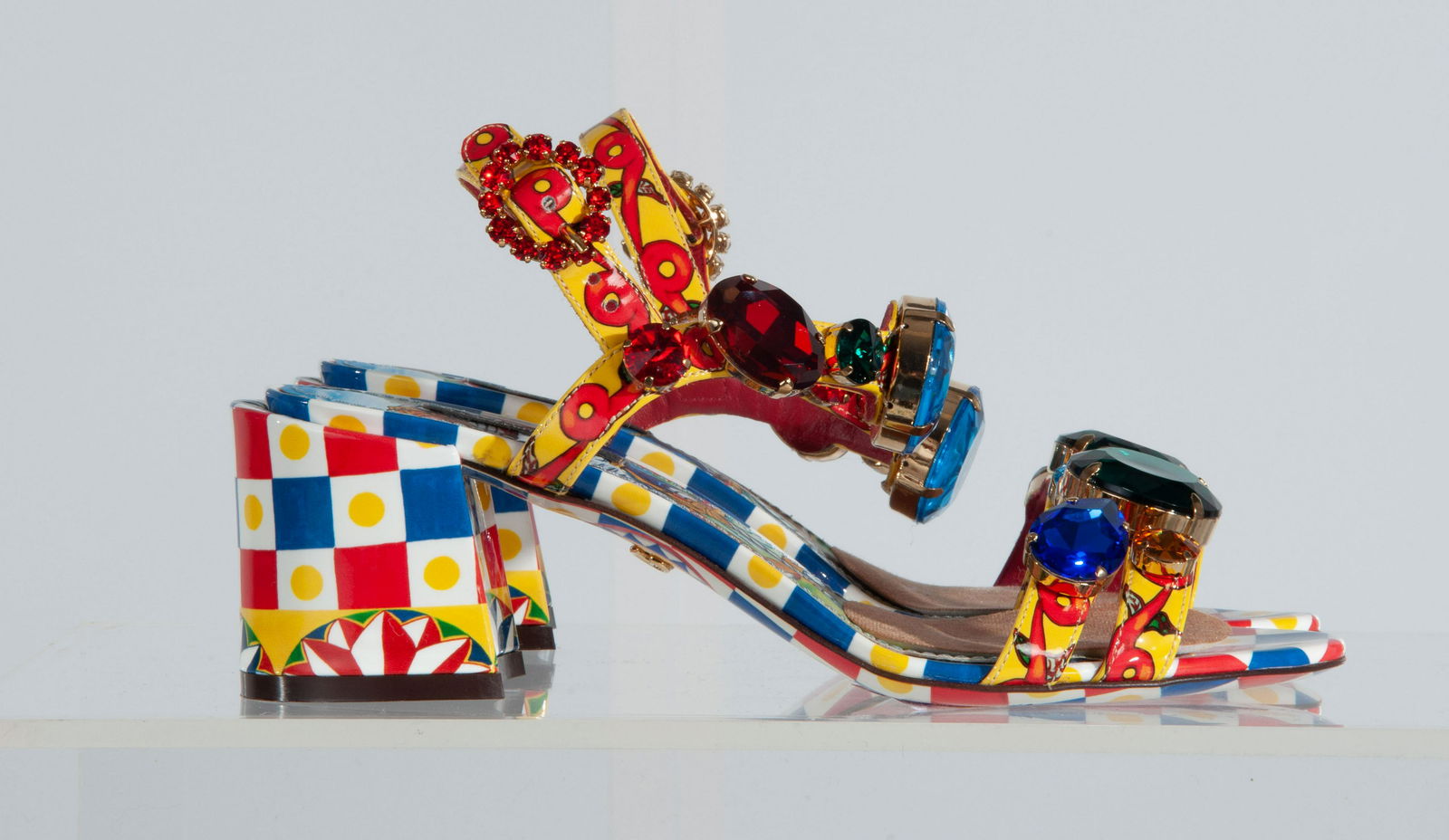 Rare Dolce & Gabbana Jeweled Sicilian Folk Motif Sandal Multi Size 37.5 (1 of 20)