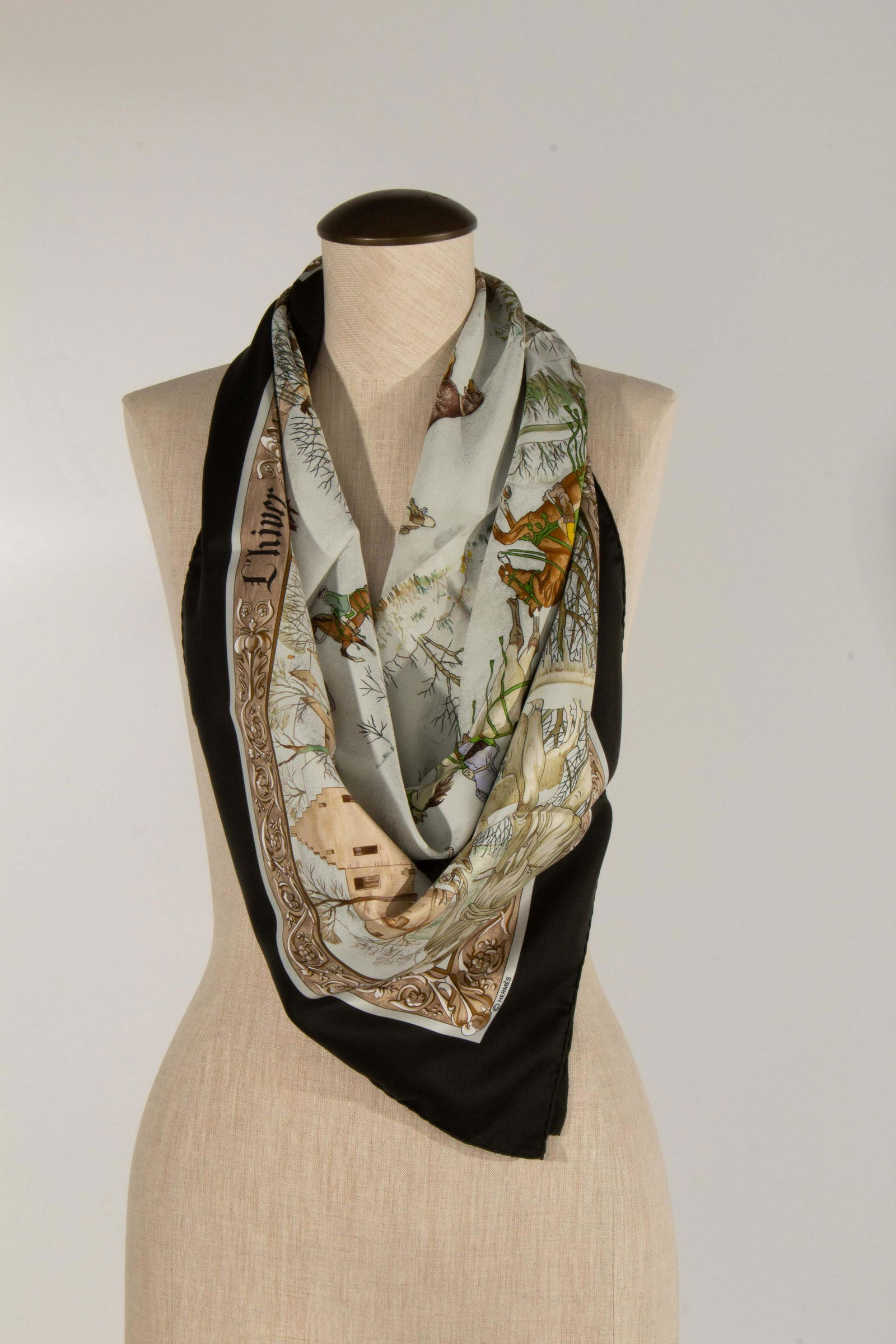 Hermes Paris Silk Twill 90cm Scarf "L'Hiver" (1 of 10)