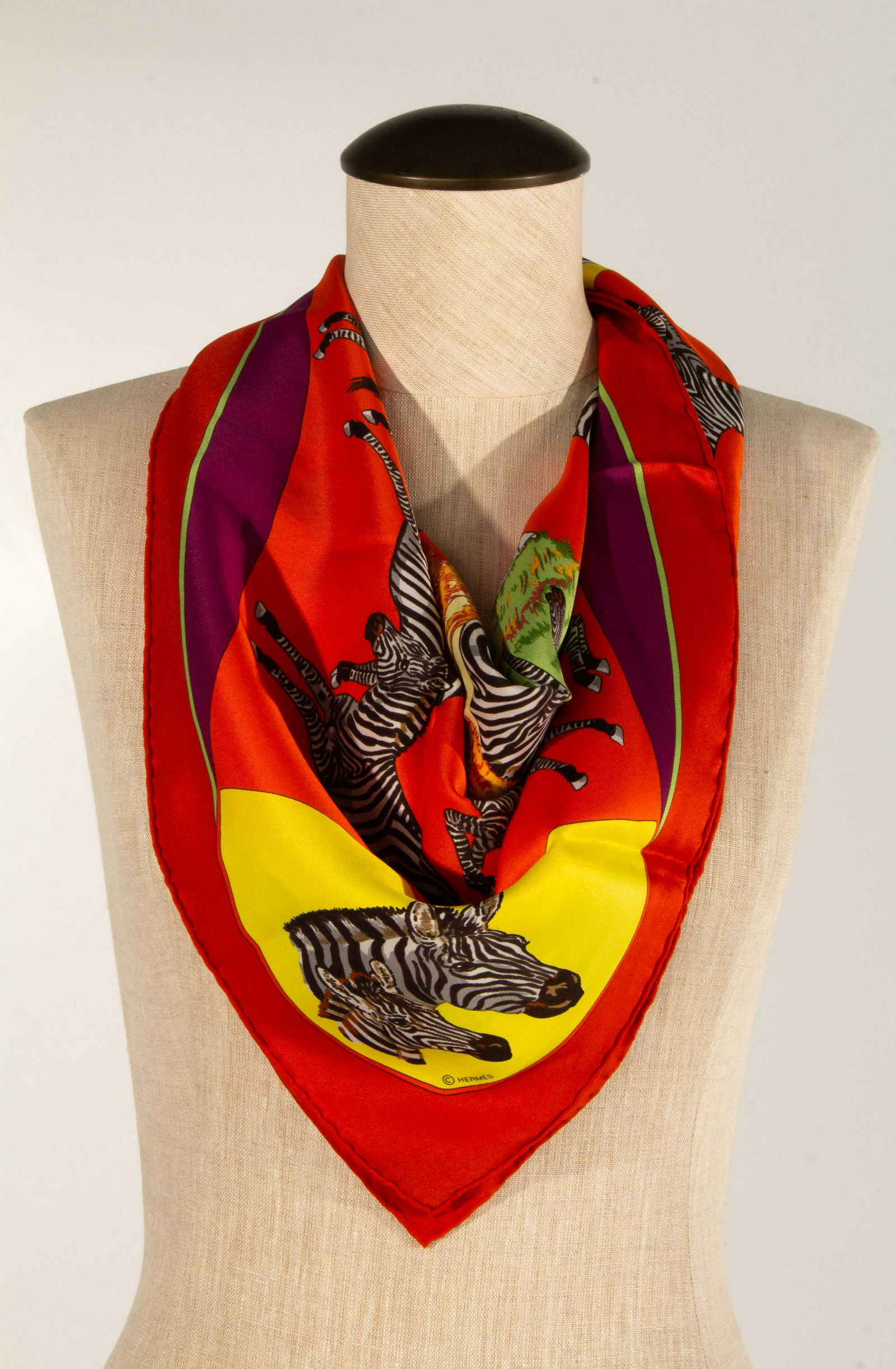 Hermes Paris Silk Twill 70cm Scarf "Les Zebres" (1 of 10)