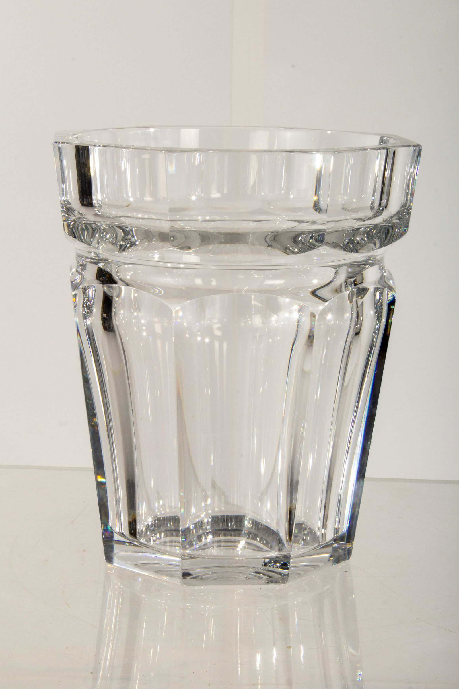 Baccarat Champagne Bucket: Faceted Champagne Bucket; Minor scratches to underside