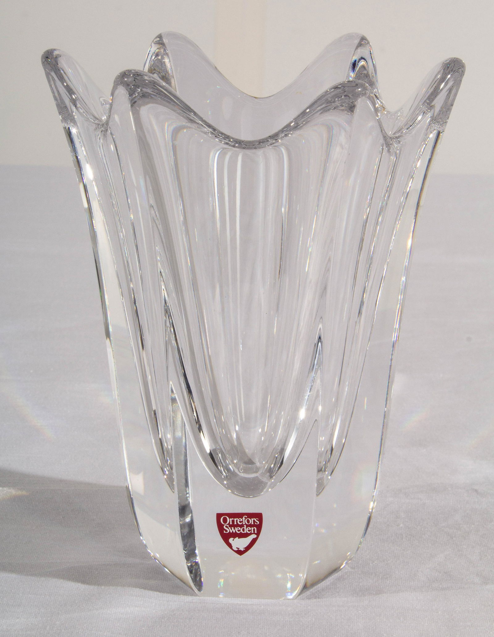 Orrefors Sweden Crystal Tulip Small Vase (1 of 4)