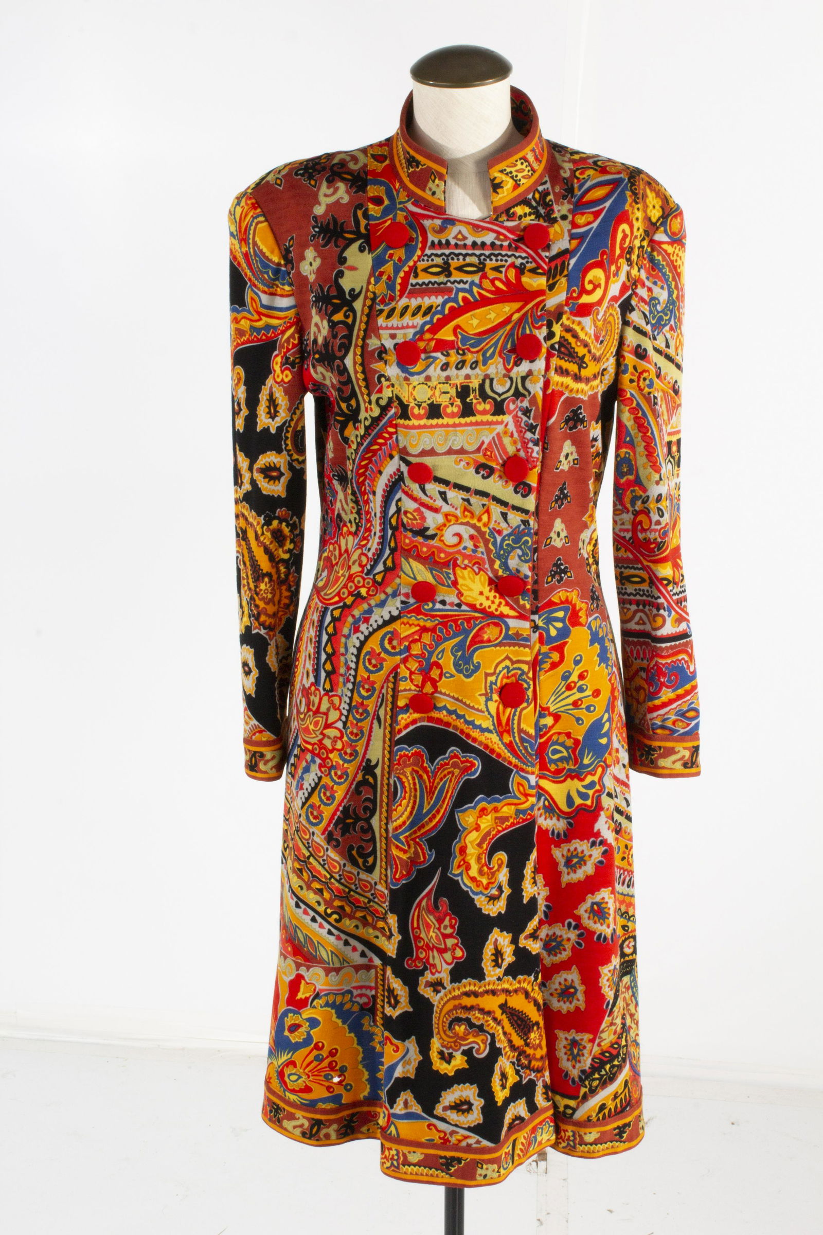 Leonard Paris Paisley Maderian Collar Coat Dress, size N/A (1 of 8)