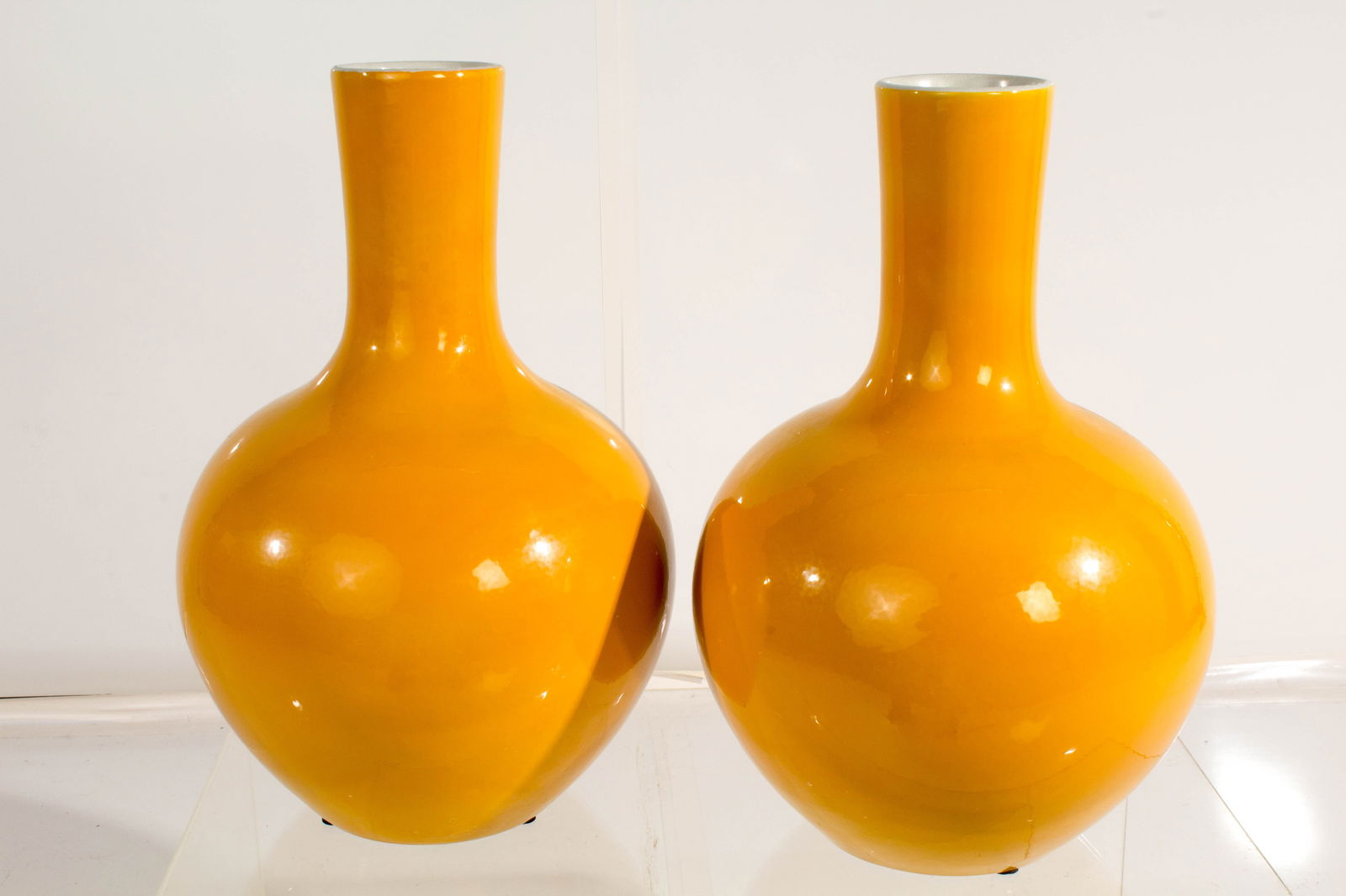 Yellow Peking Style Porcelain Vase (Pair) (1 of 4)