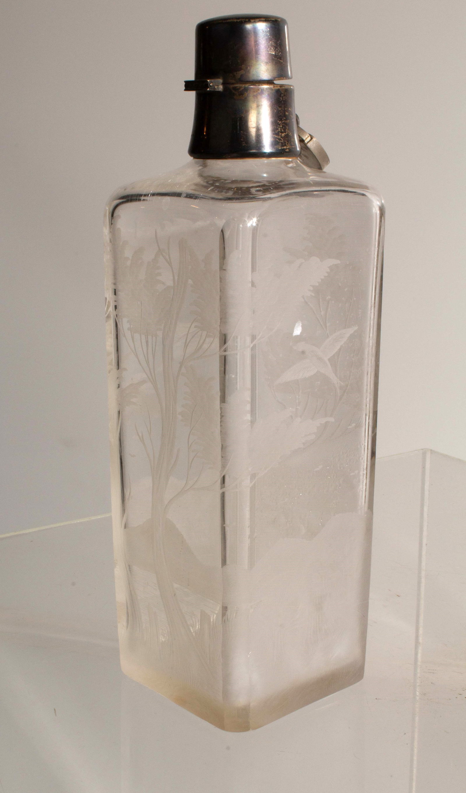 Etched Glass Decanter w/ Sterling Silver (1 of 8)