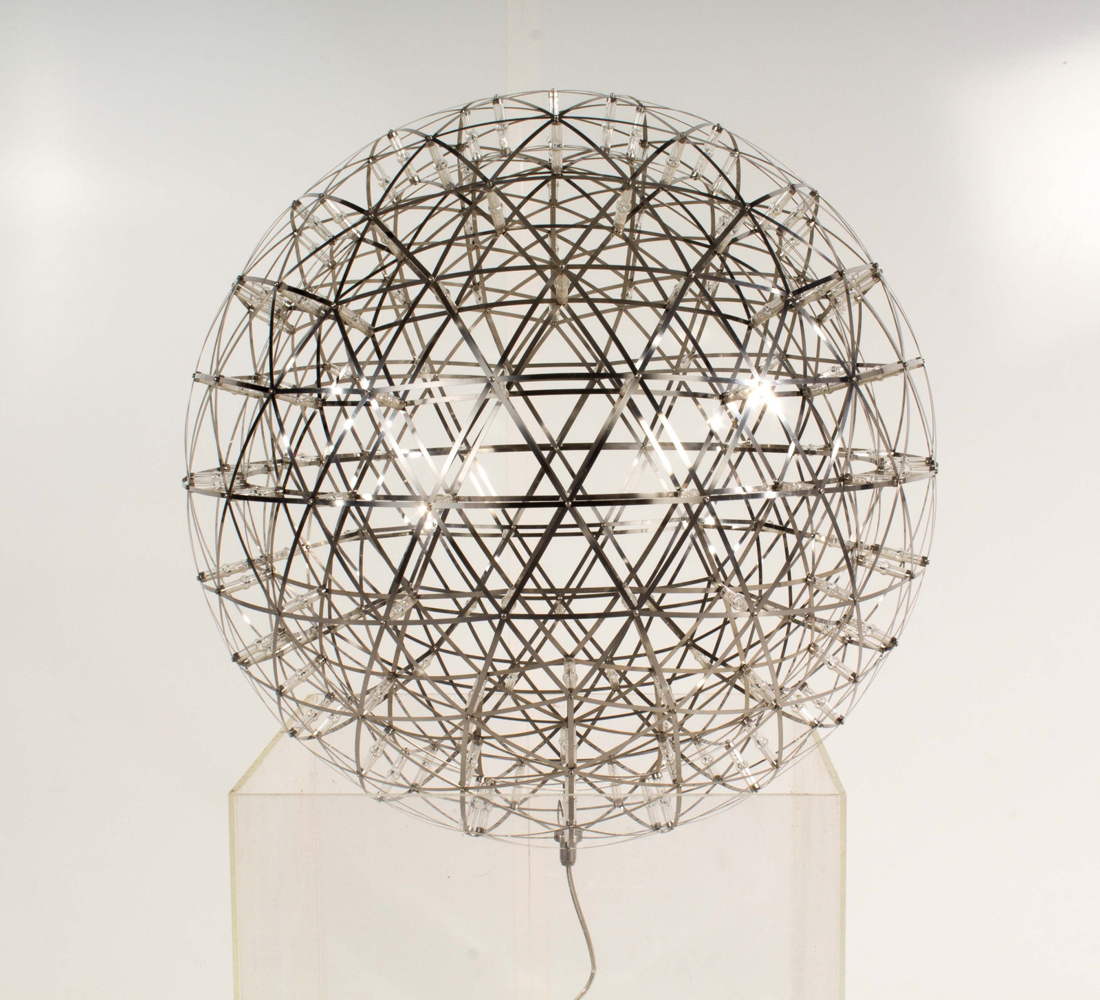Mooi Raimond Metal and LED Pendant Light: Spherical metal and LED hanging light