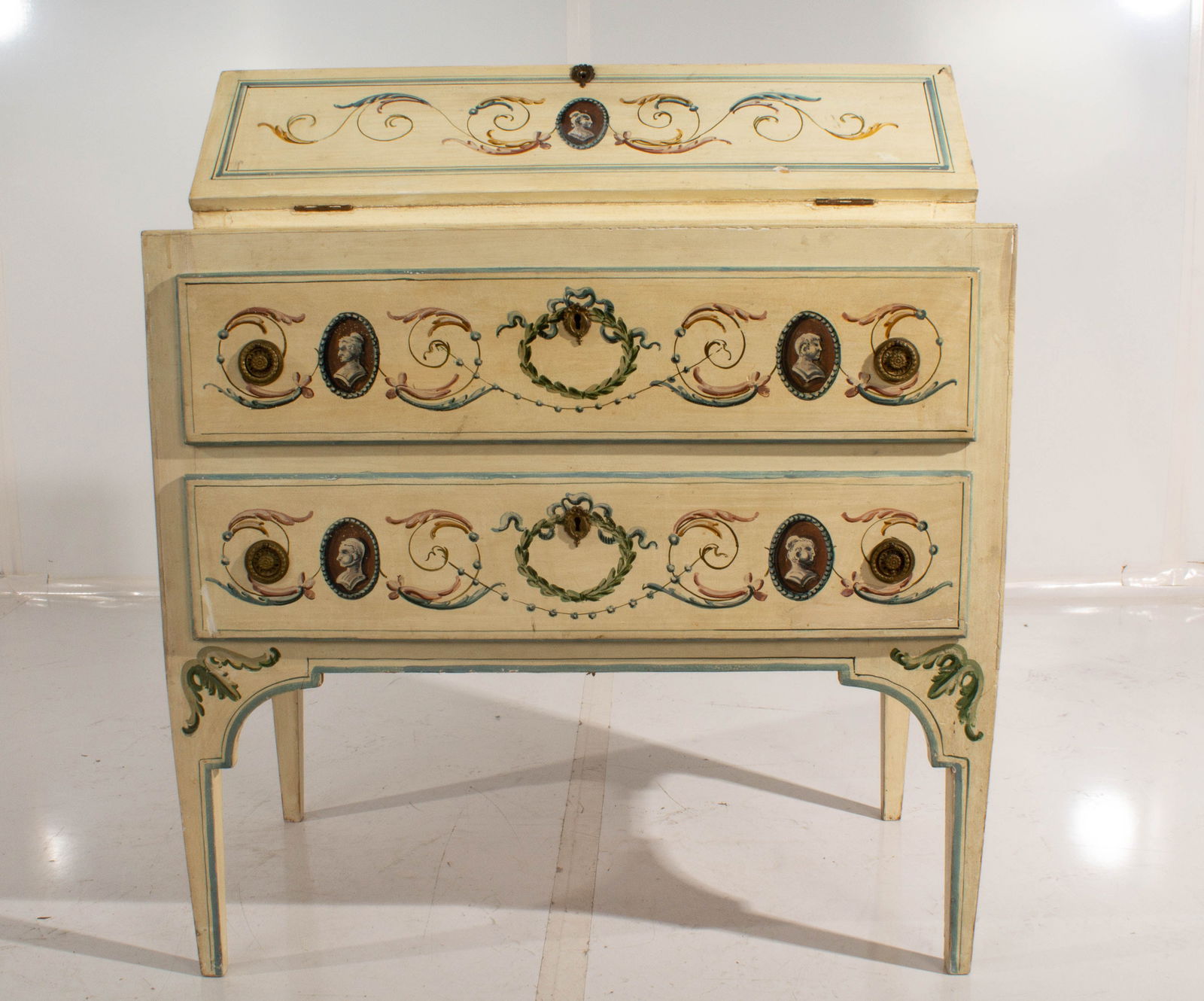 Venetian Neo- Classical Style Painted  Secretary Desk (1 of 20)