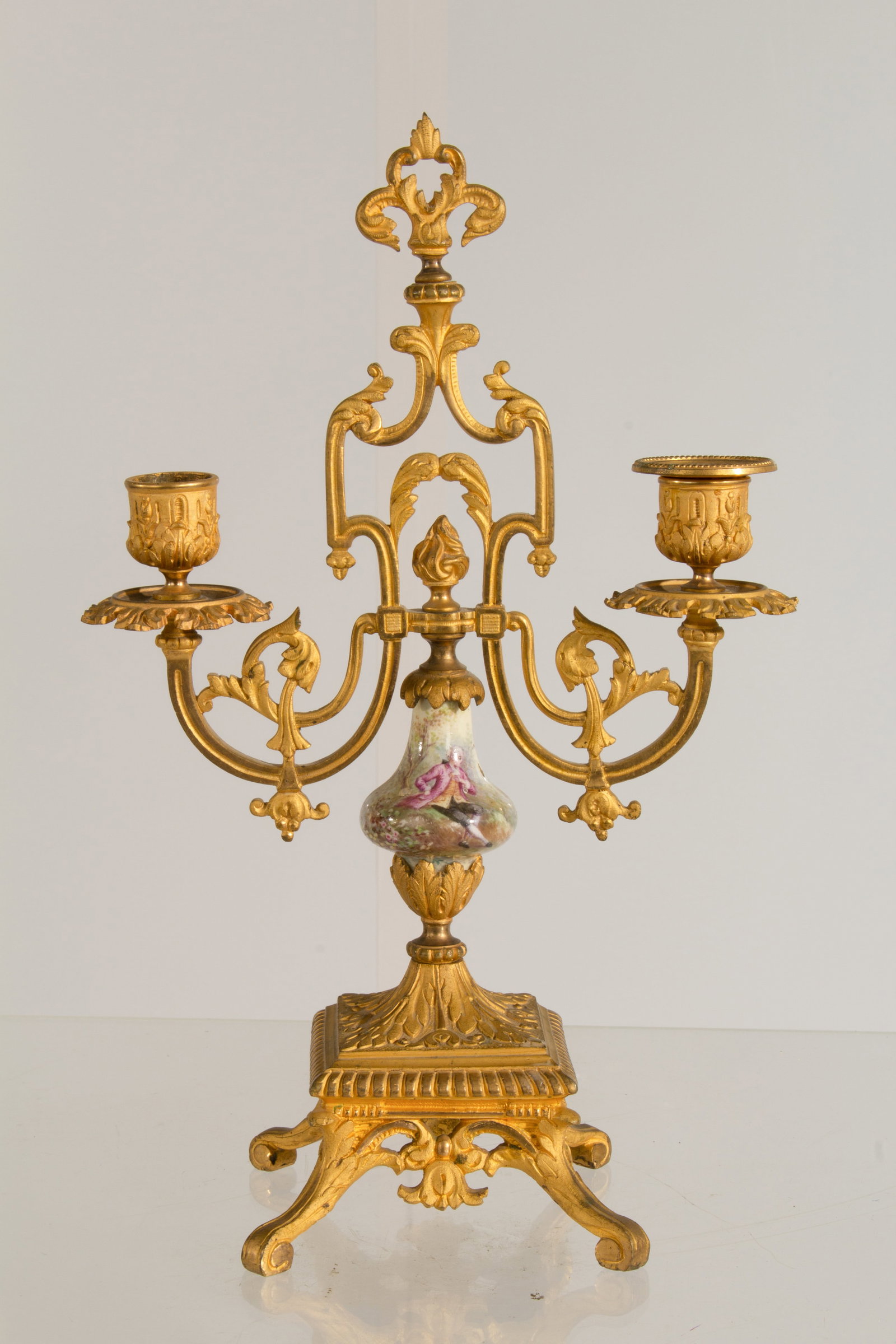 Porcelain & Gilt Candelabra: Porcelain & Gilt Candelabra