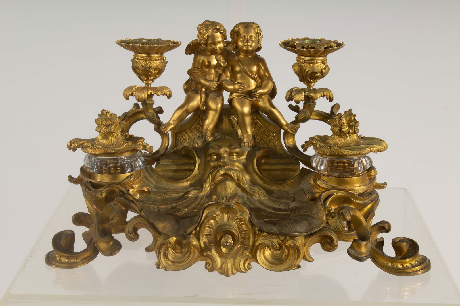 Ornate Inkwell with Candle Holders and Drawer (1 of 15)