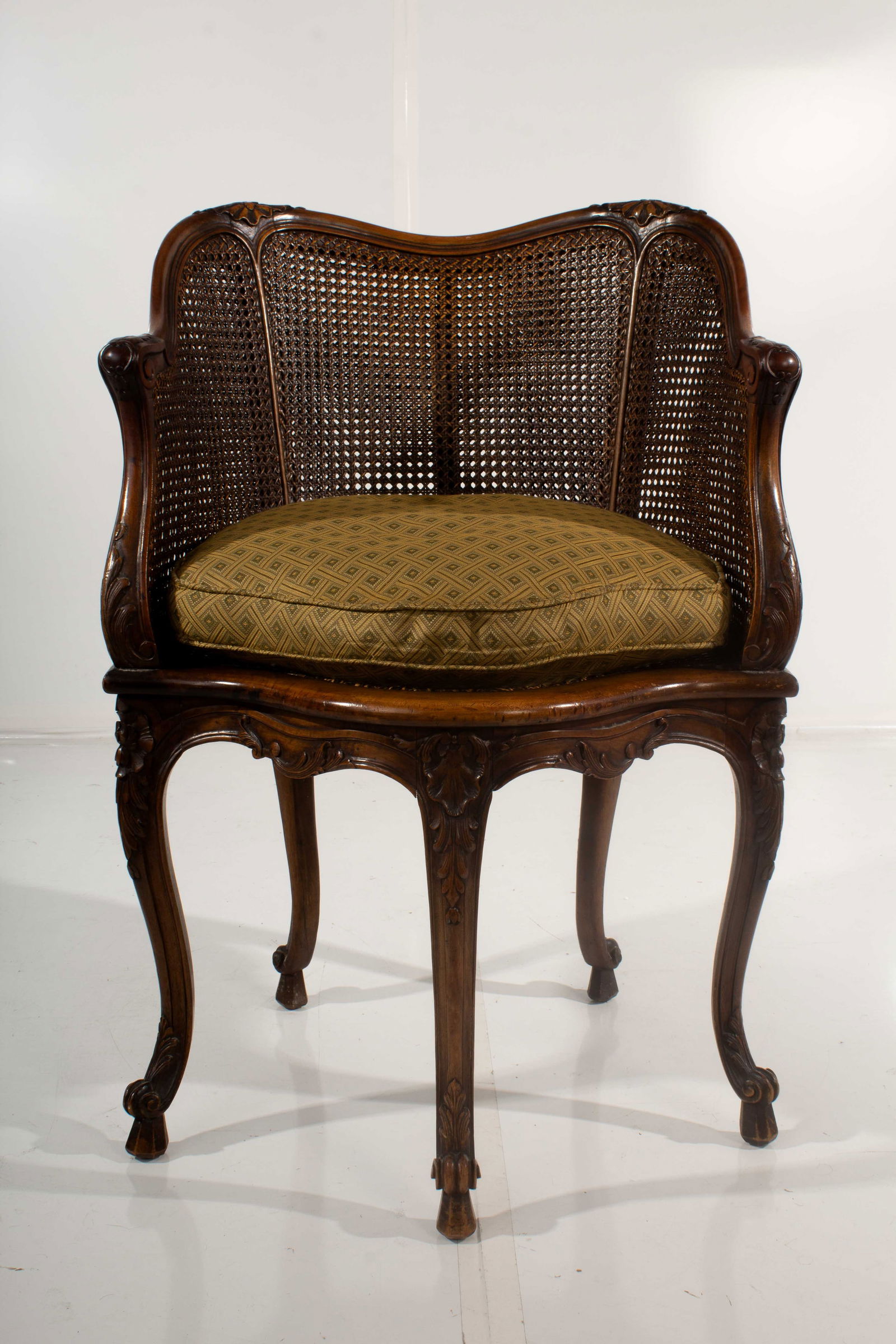 Vintage French Regency Cane Chair with Seat Cushion (1 of 12)