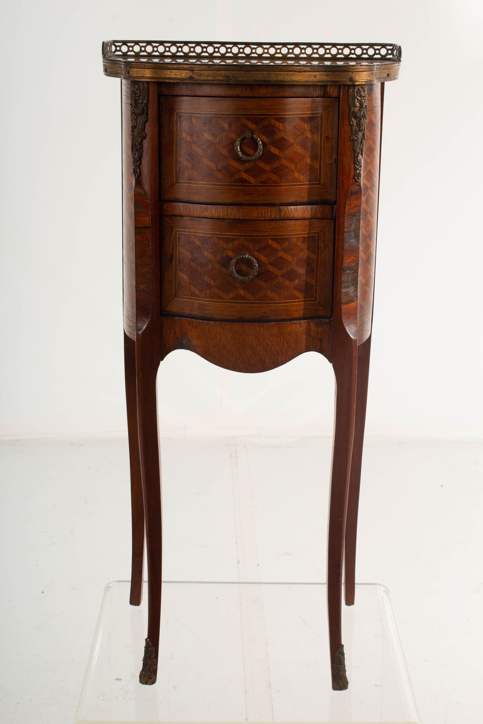 French Inlaid Side Table with Stone Surface. (1 of 20)