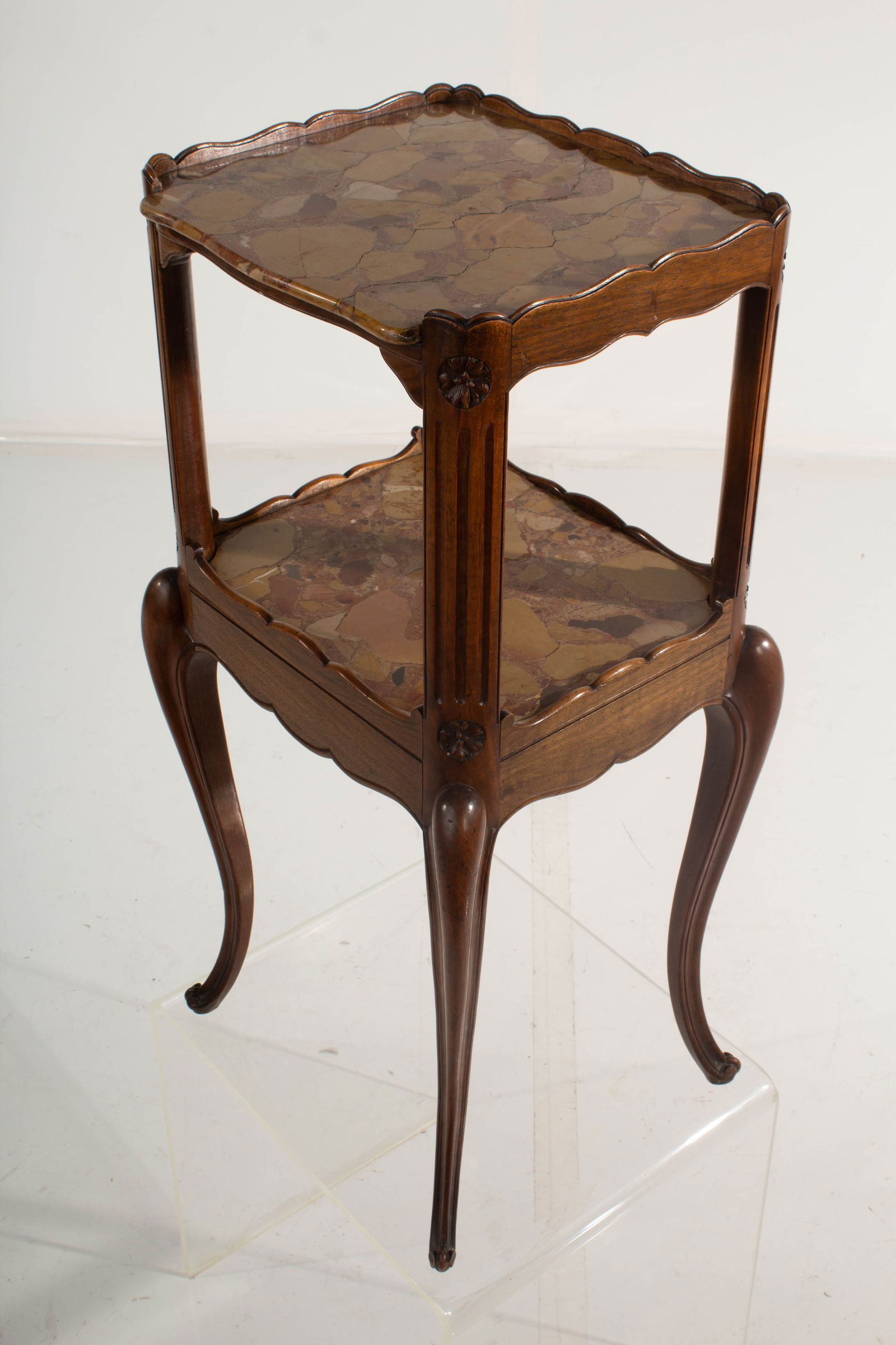 Two Tier Single Drawer Side Table with Stone Surfaces (1 of 12)