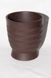 Keith Murray for Wedgewood Brown Basalt Beaker: Keith Murray for Wedgewood Brown Basalt Beaker