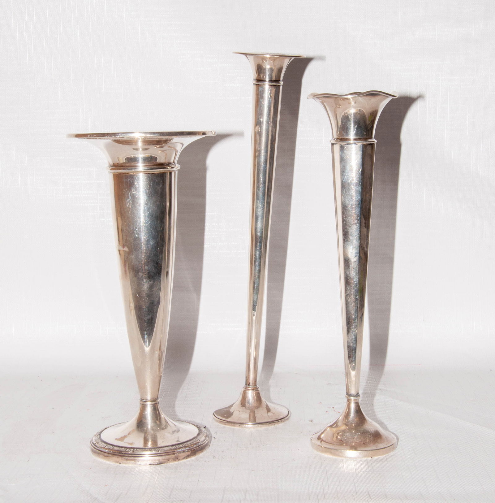Sterling Silver Bud Vases (Set of 3) (1 Pound) (1 of 12)