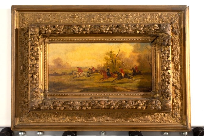 Antique Horse Chase Paintings by Rudolf Stone (Set of 2) (1 of 13)