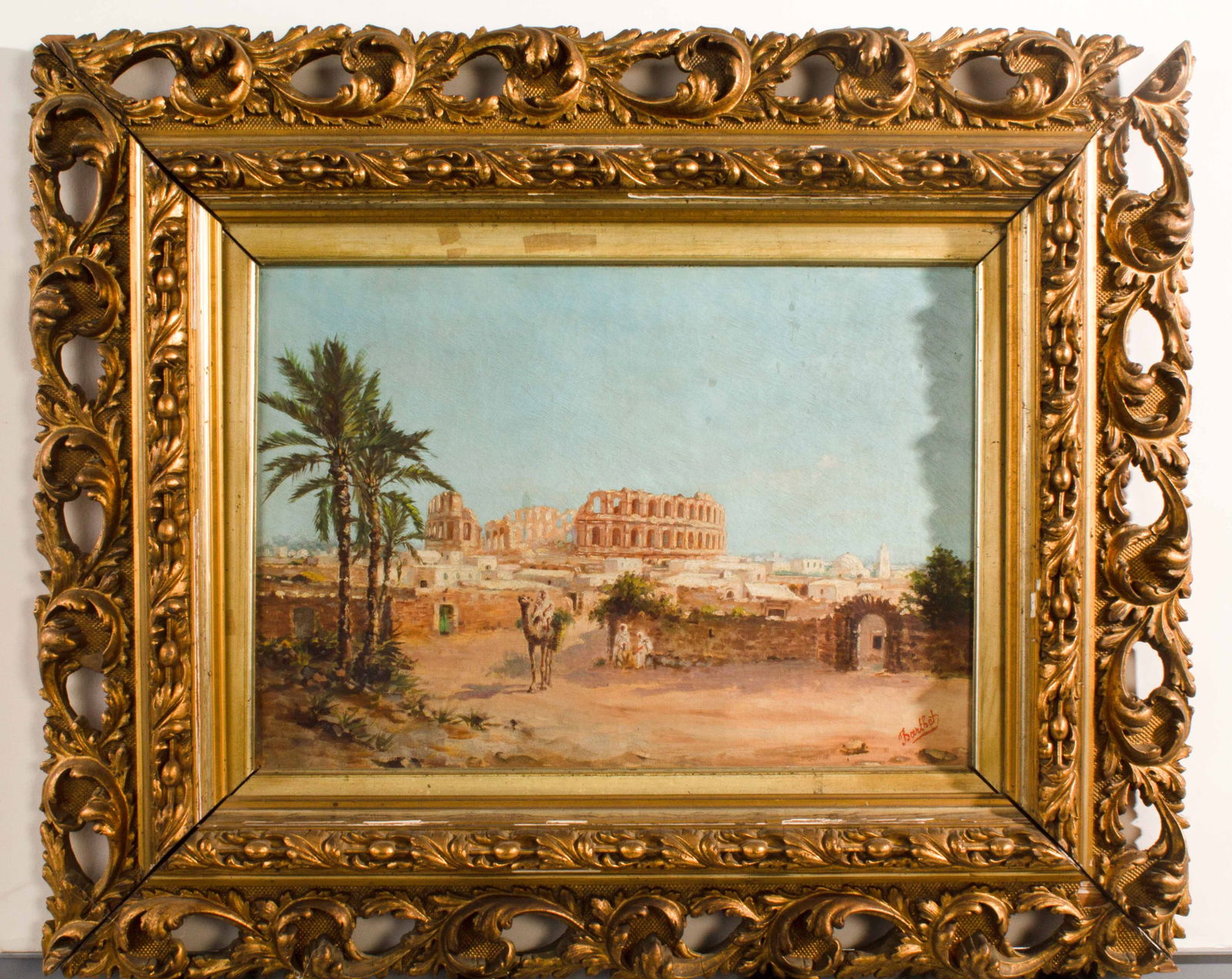 Desert Scene Oil Painting Signed "Bartbet" (1 of 14)