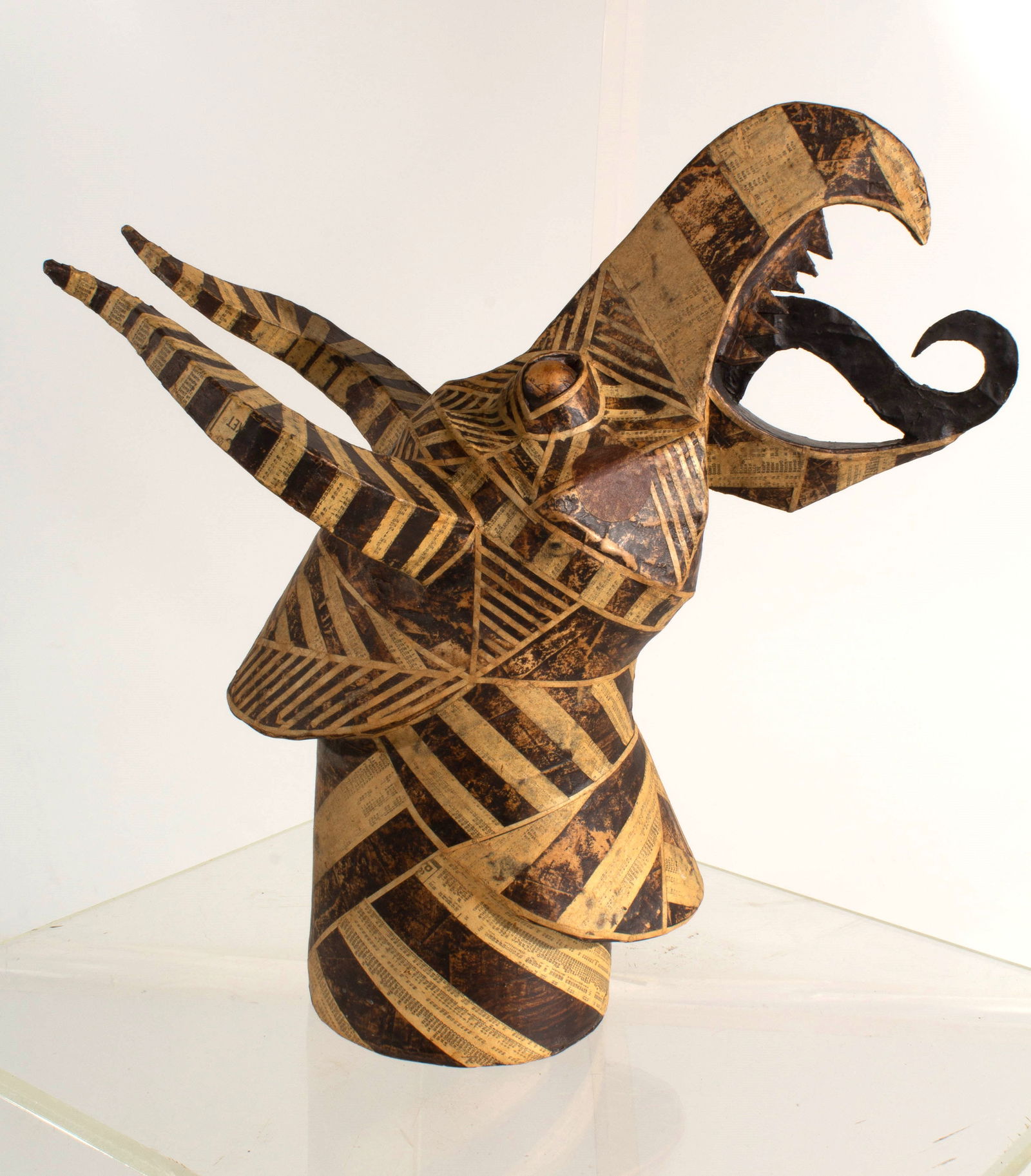 Papier Mache Dragon Head Signed "Peter Winter San Francisco 1983" (1 of 6)