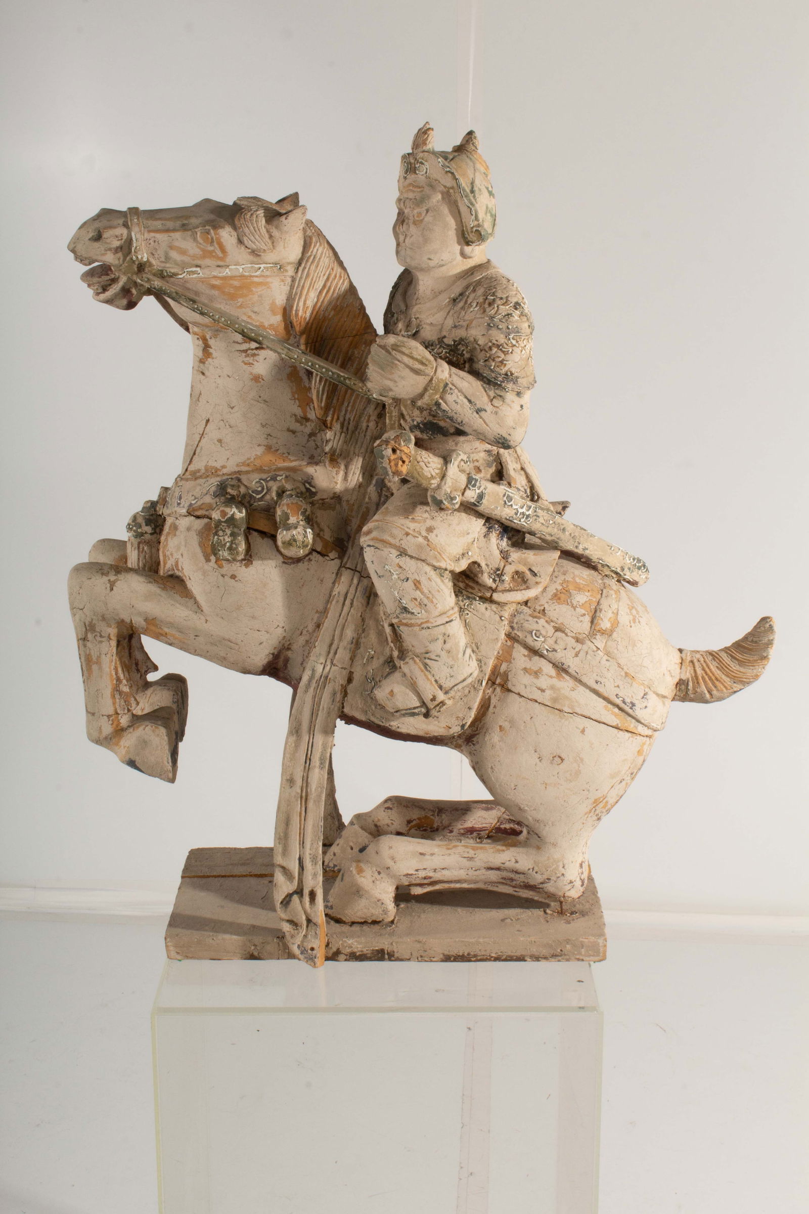 Wooden Chinese War Horse with Rider (1 of 19)