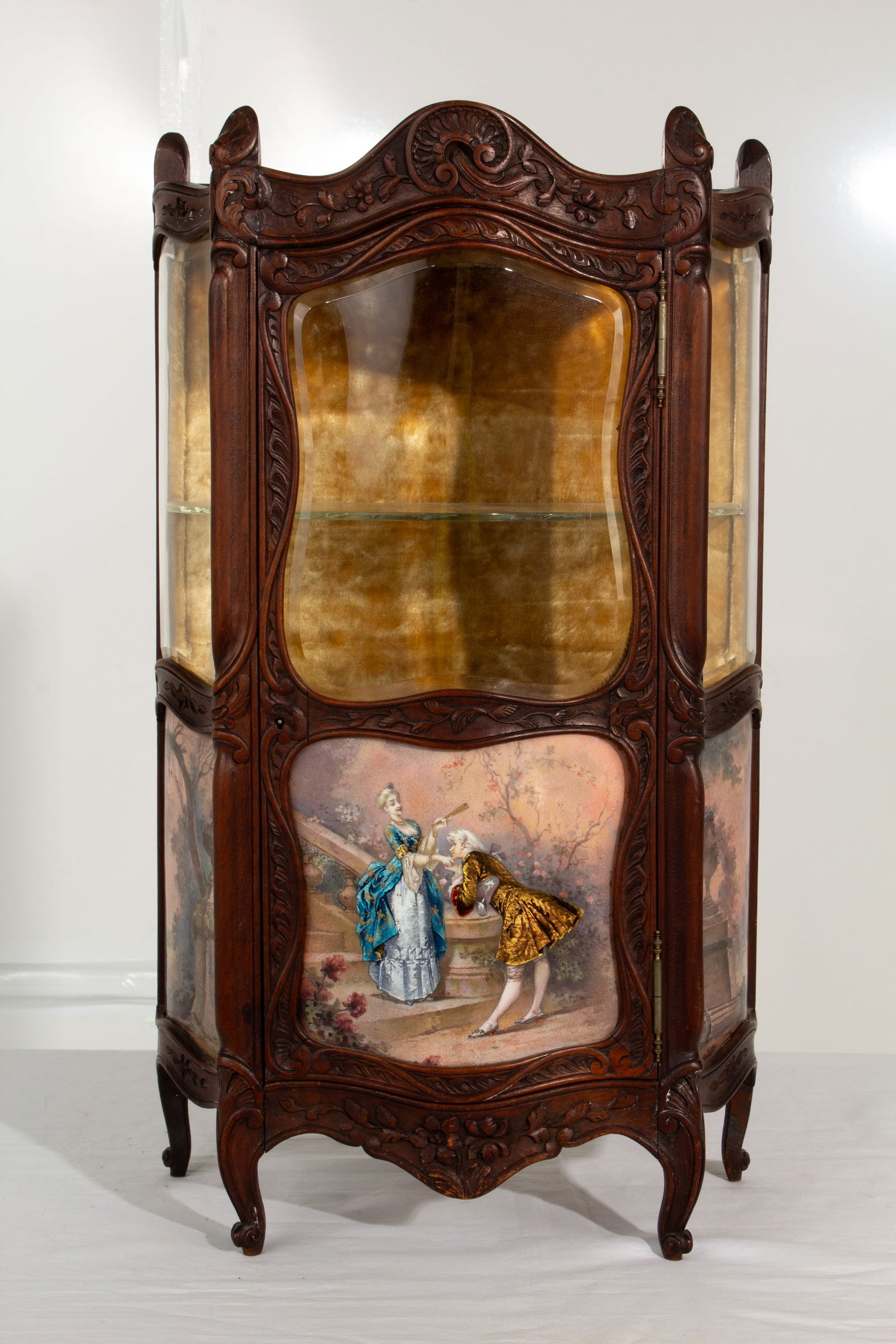 Walnut Miniature Vitrine in Louis XV style. (1 of 20)