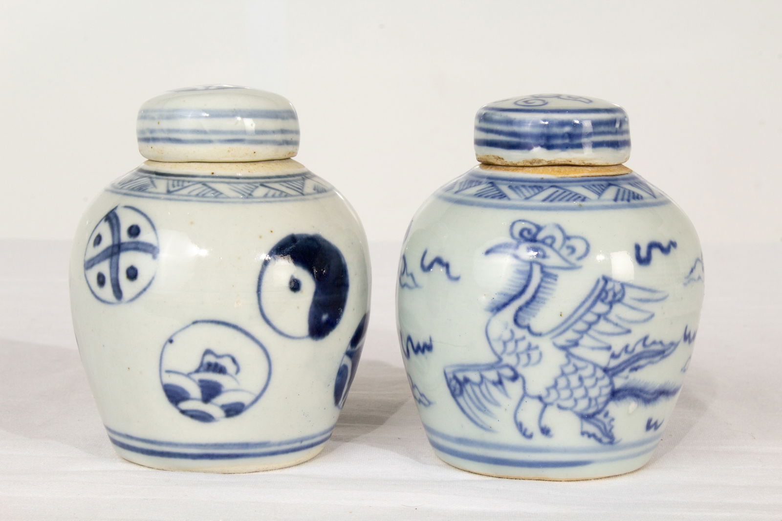 Kangxi Blue & White Hand Painted Porcelain Ginger Jars (1 of 8)
