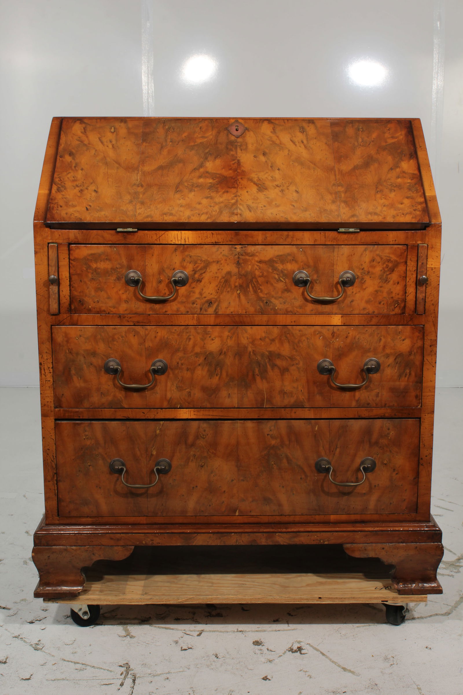 Antique Burl Wood Slant Top Secretary (1 of 20)